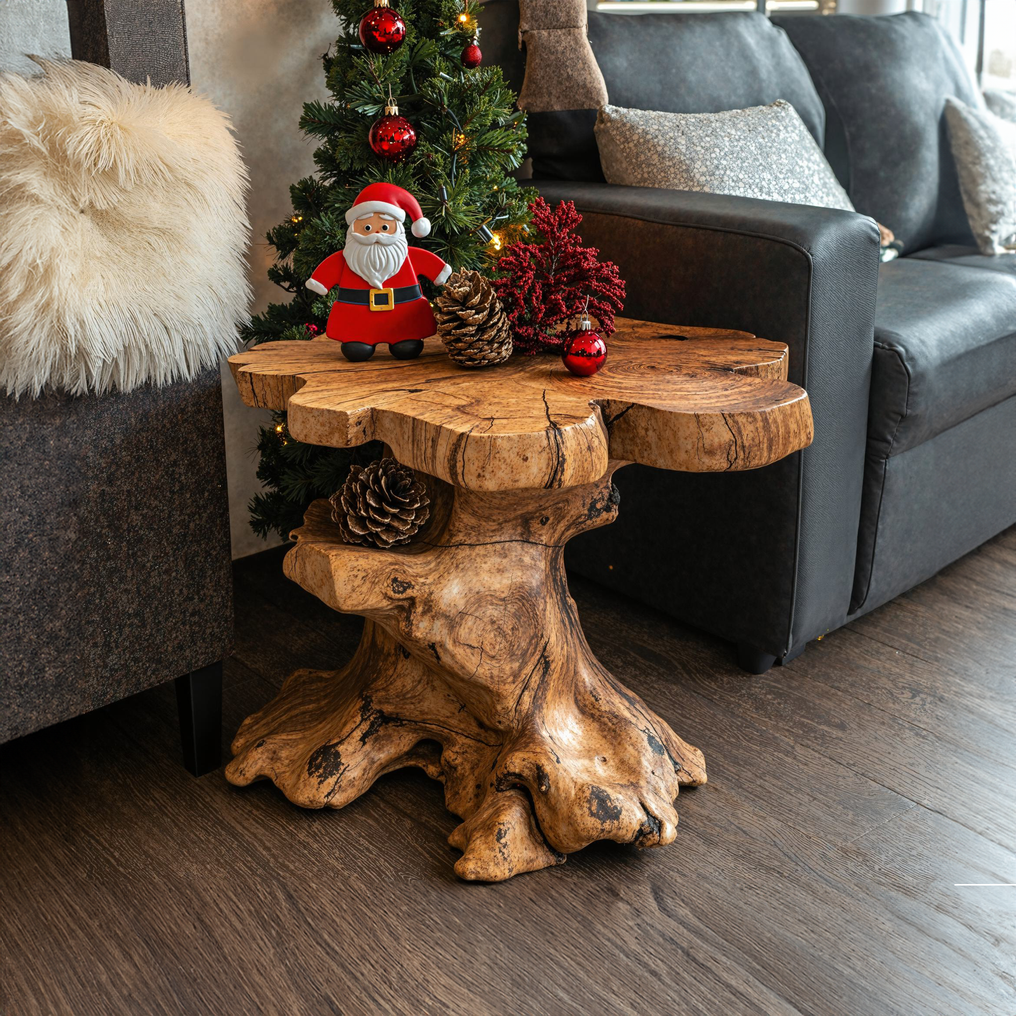 Handcrafted Live Edge End Table Christmas Decor SILDTENC002