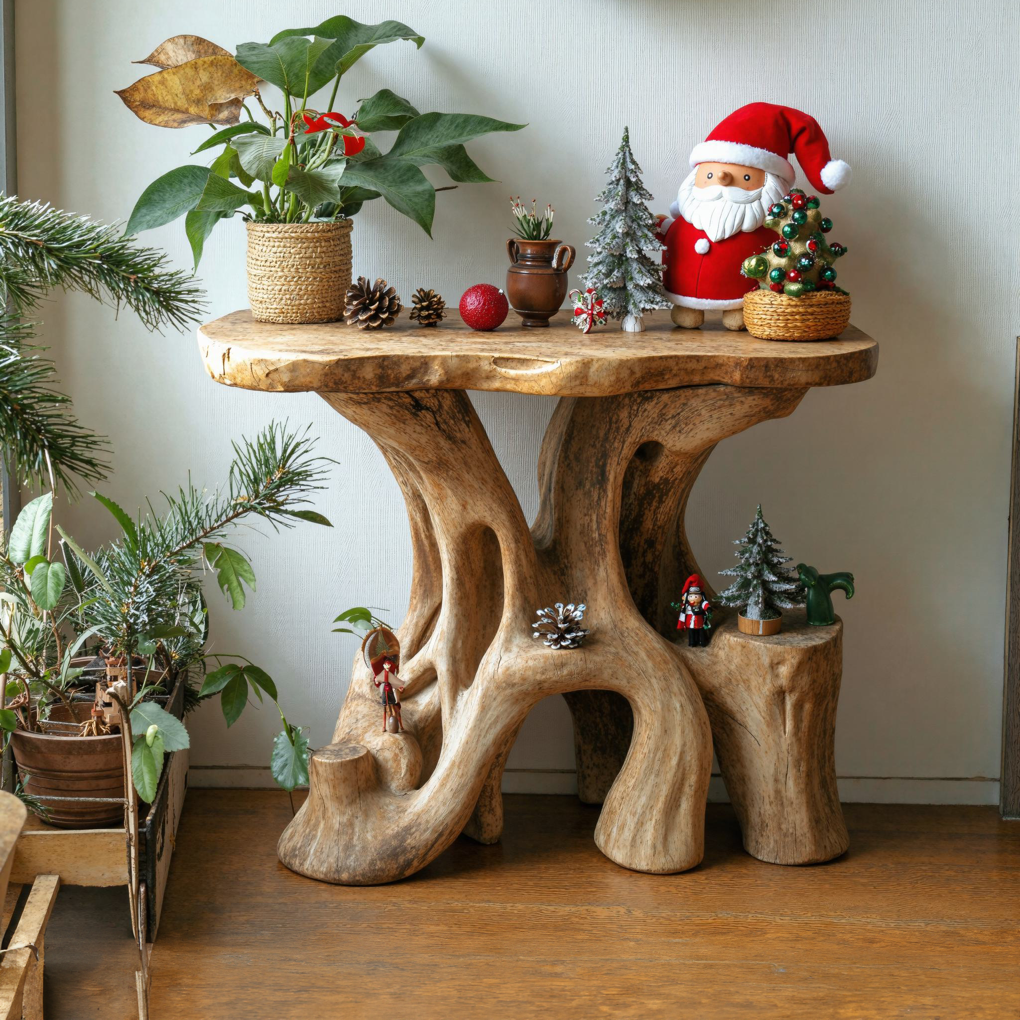 Reclaimed Wood End Table Living Edge Table Xmas Decor SILDTENC022