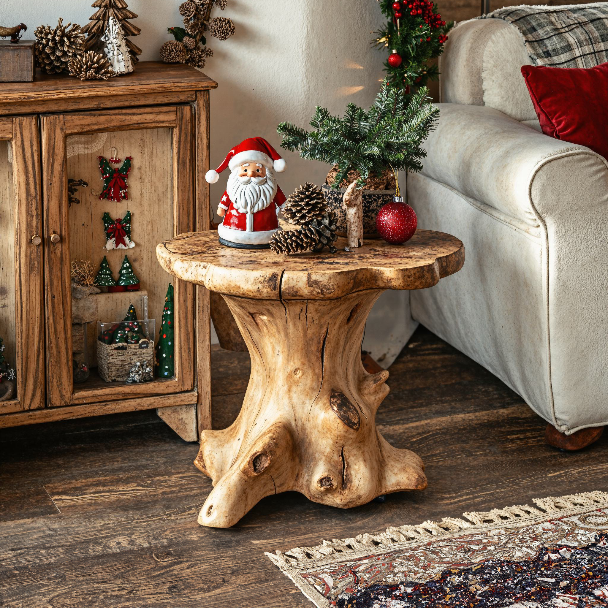 Farmhouse End Table Xmas Decor Solid Wood End Table SILDTENC024