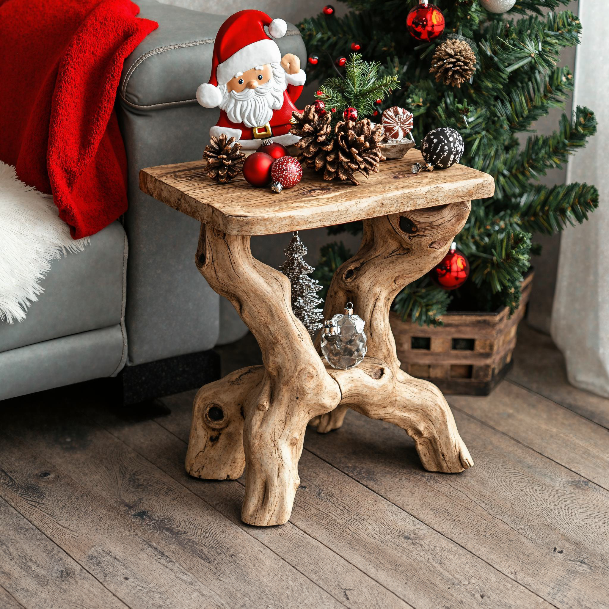 Living Edge End Table Christmas End Table Farmhouse Decor SILDTENC019