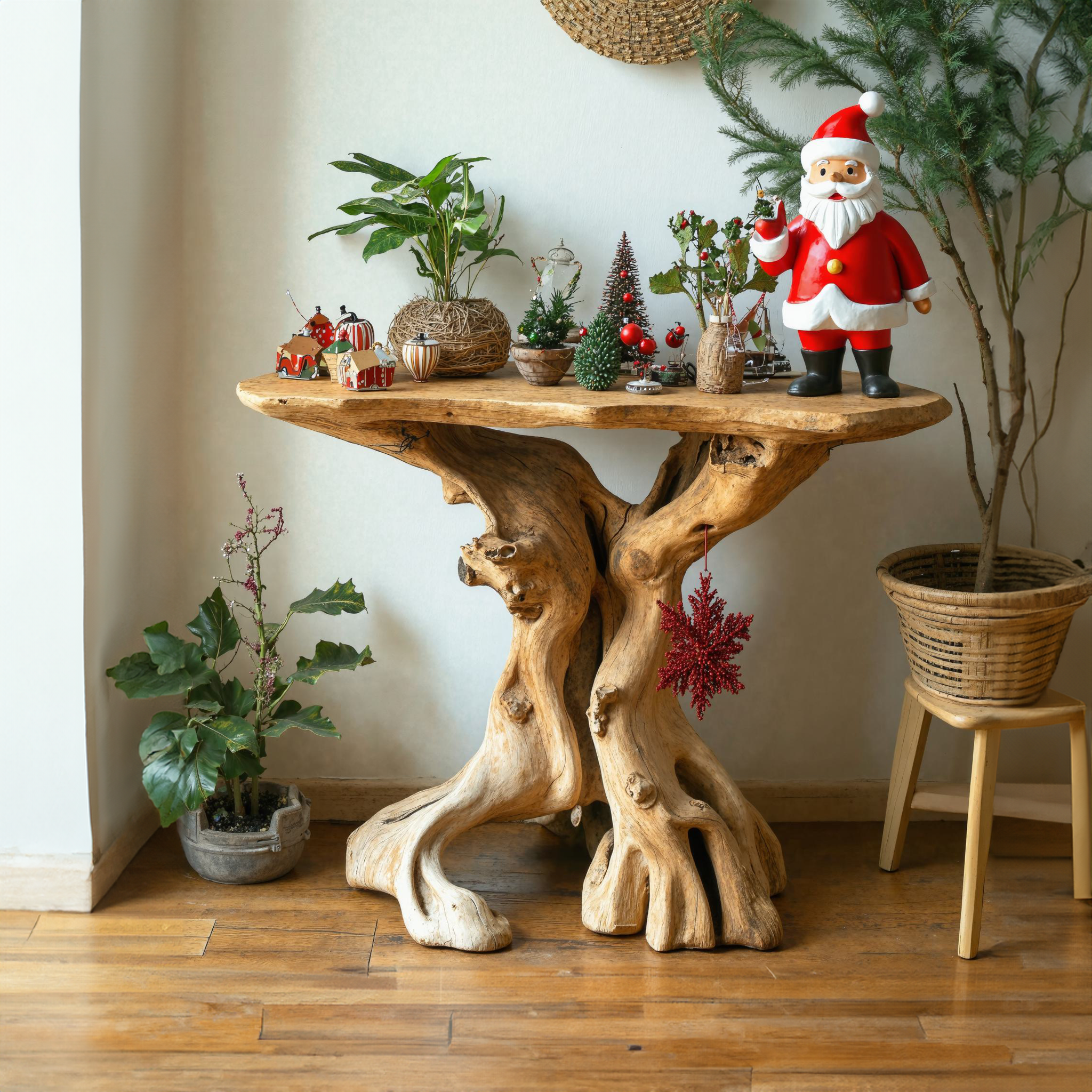 Rustic End Table Christmas Handmade Table Decor SILDTENC009