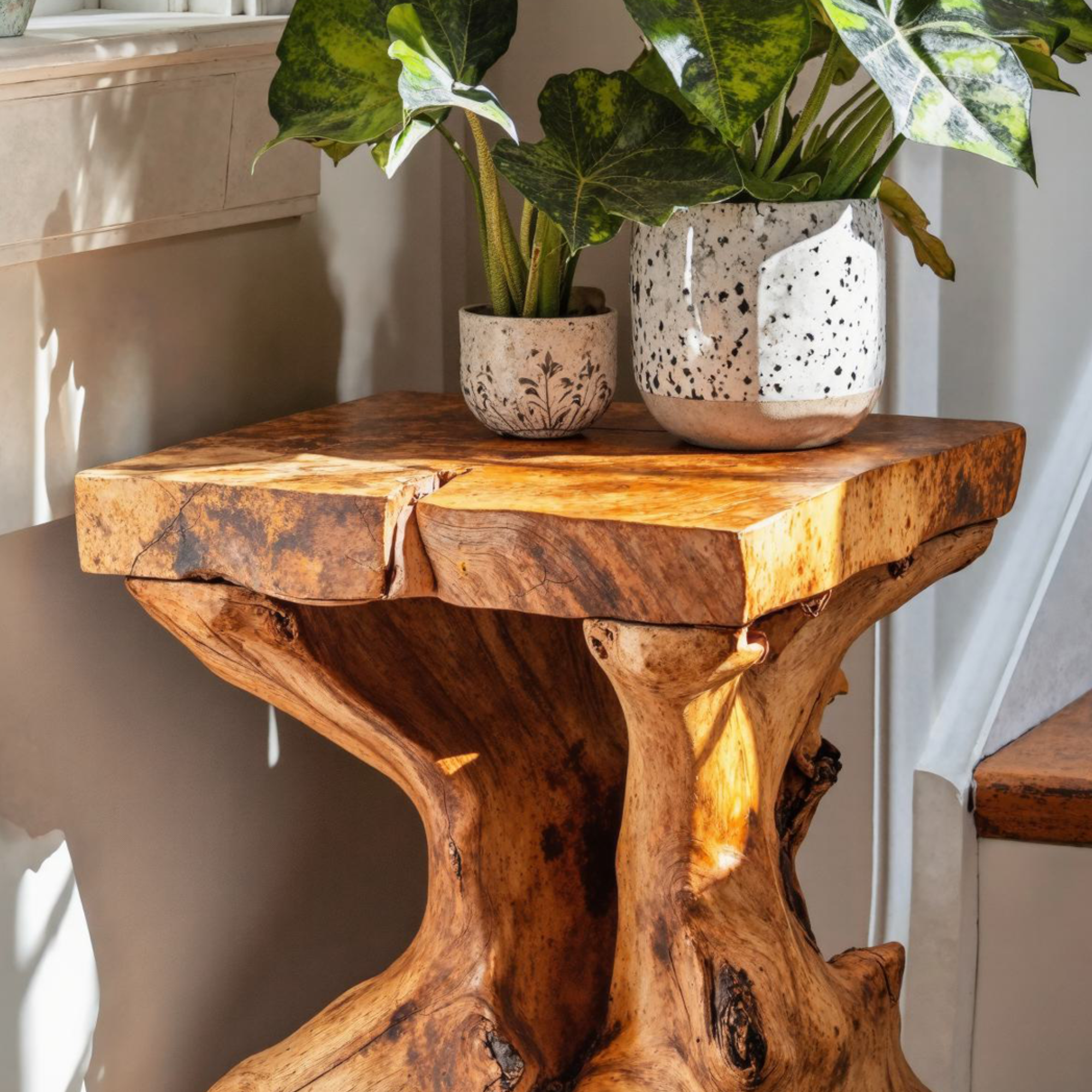 Farmhouse Wood End Table Live Edge End Table SILDTEN011