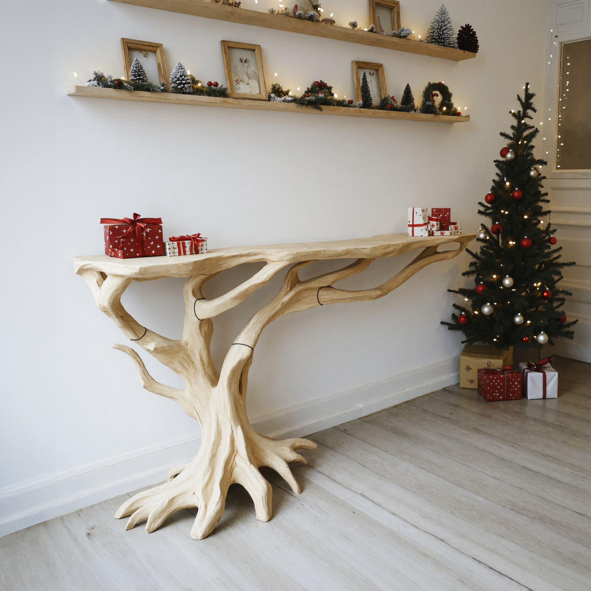 Wooden Console Entryway Table Christmas Decor SILDTCSC015