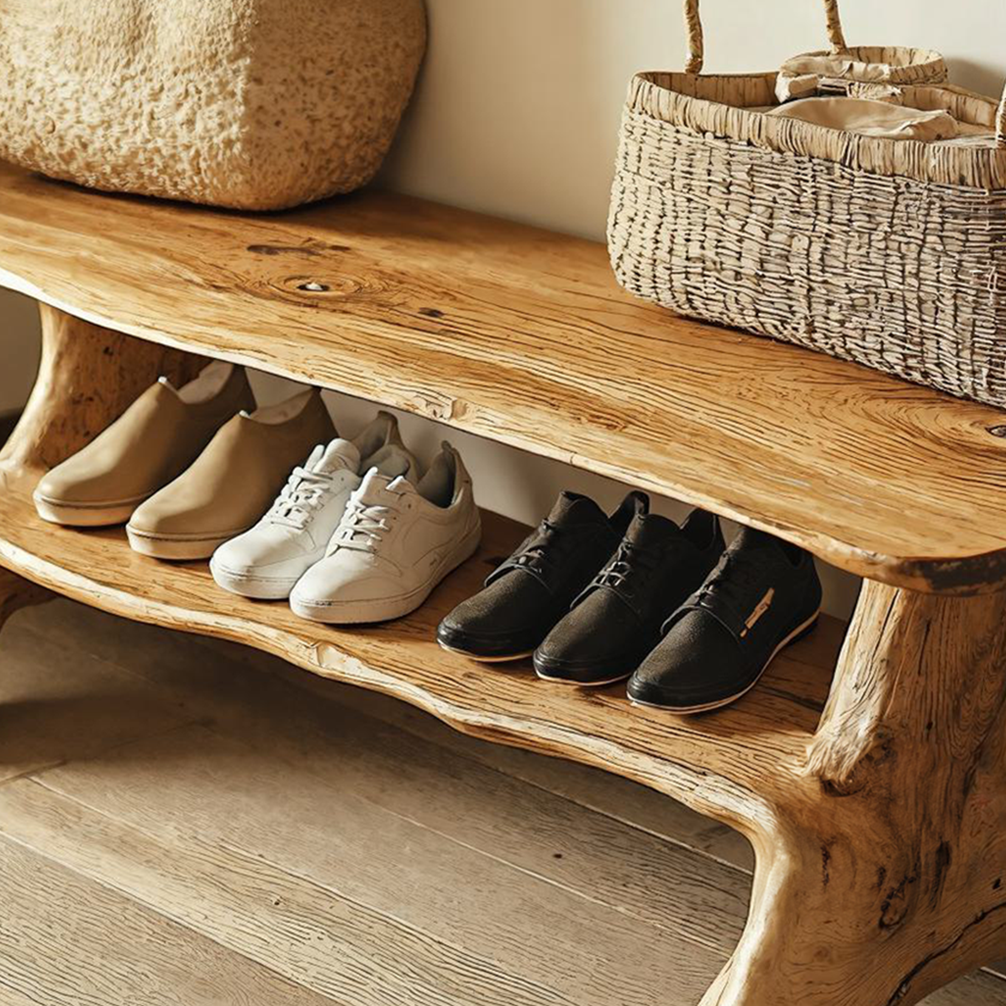 Handmade Hallway Bench Shoe Rack SINLSB001