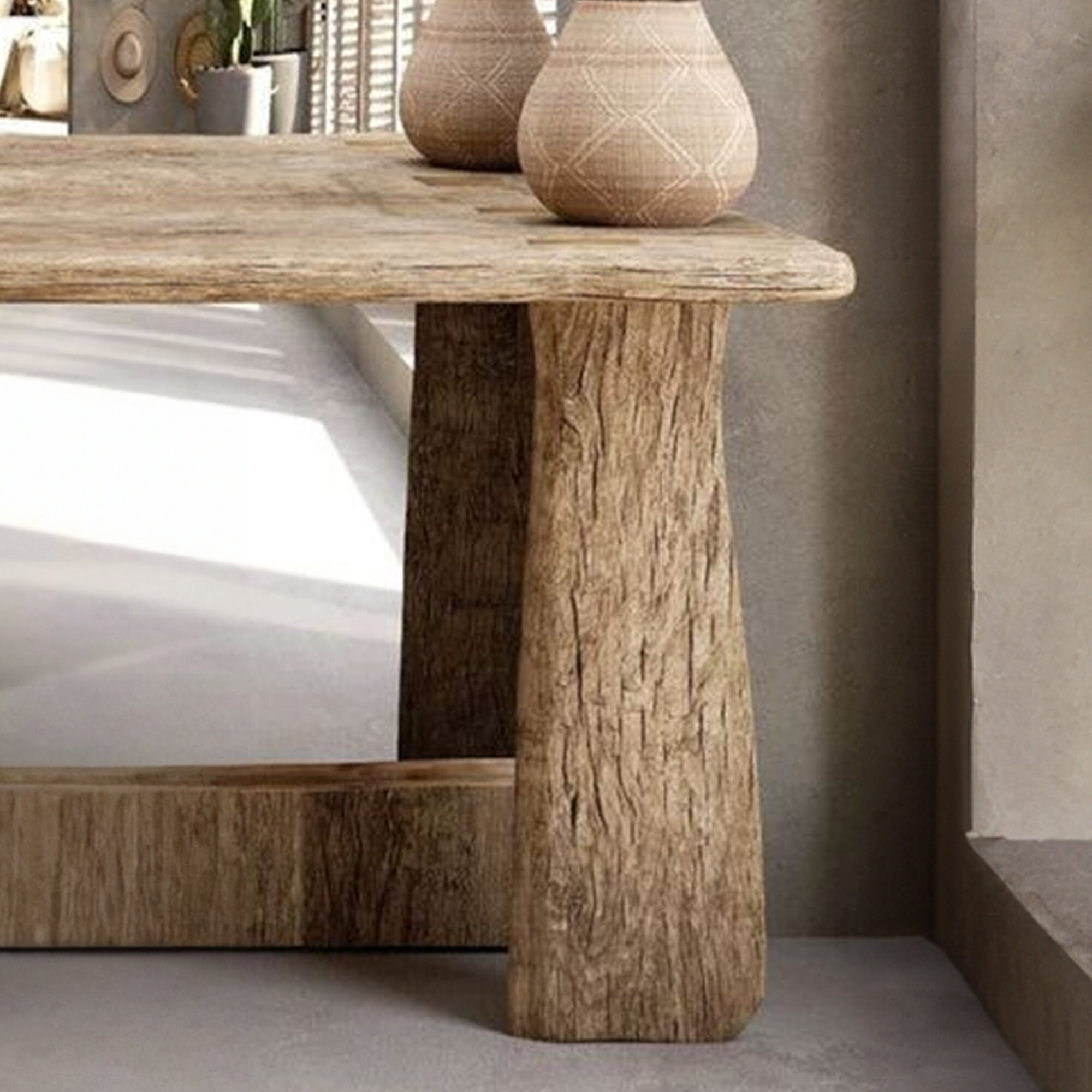 Reclaimed Wood Console Table Live Edge Table SINLCS004