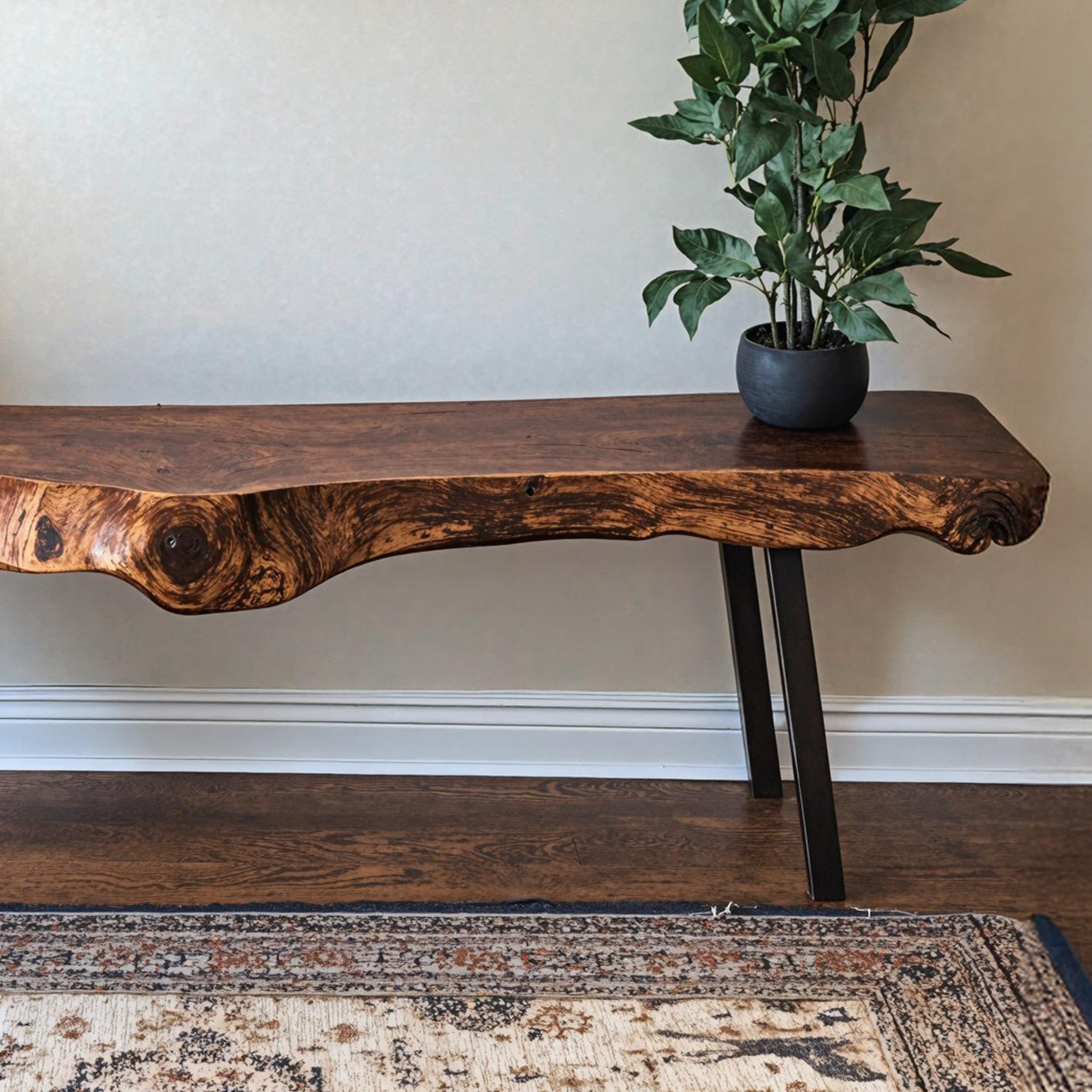 Handcrafted Rustic Wood Bench For Indoor Use SILDTWB003