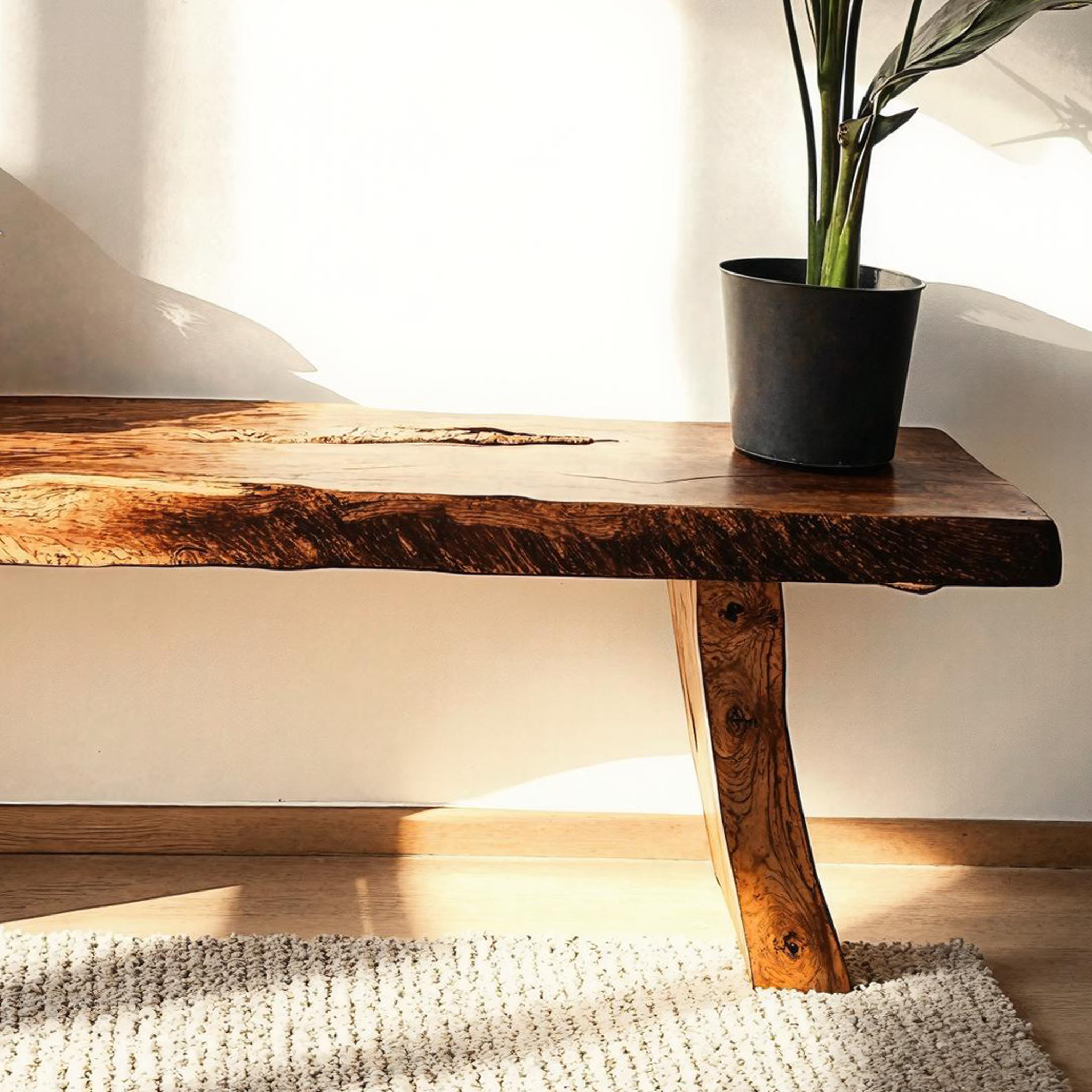 Beautiful Rustic Wood Bench With Simple And Stylish Design SILDTWB005