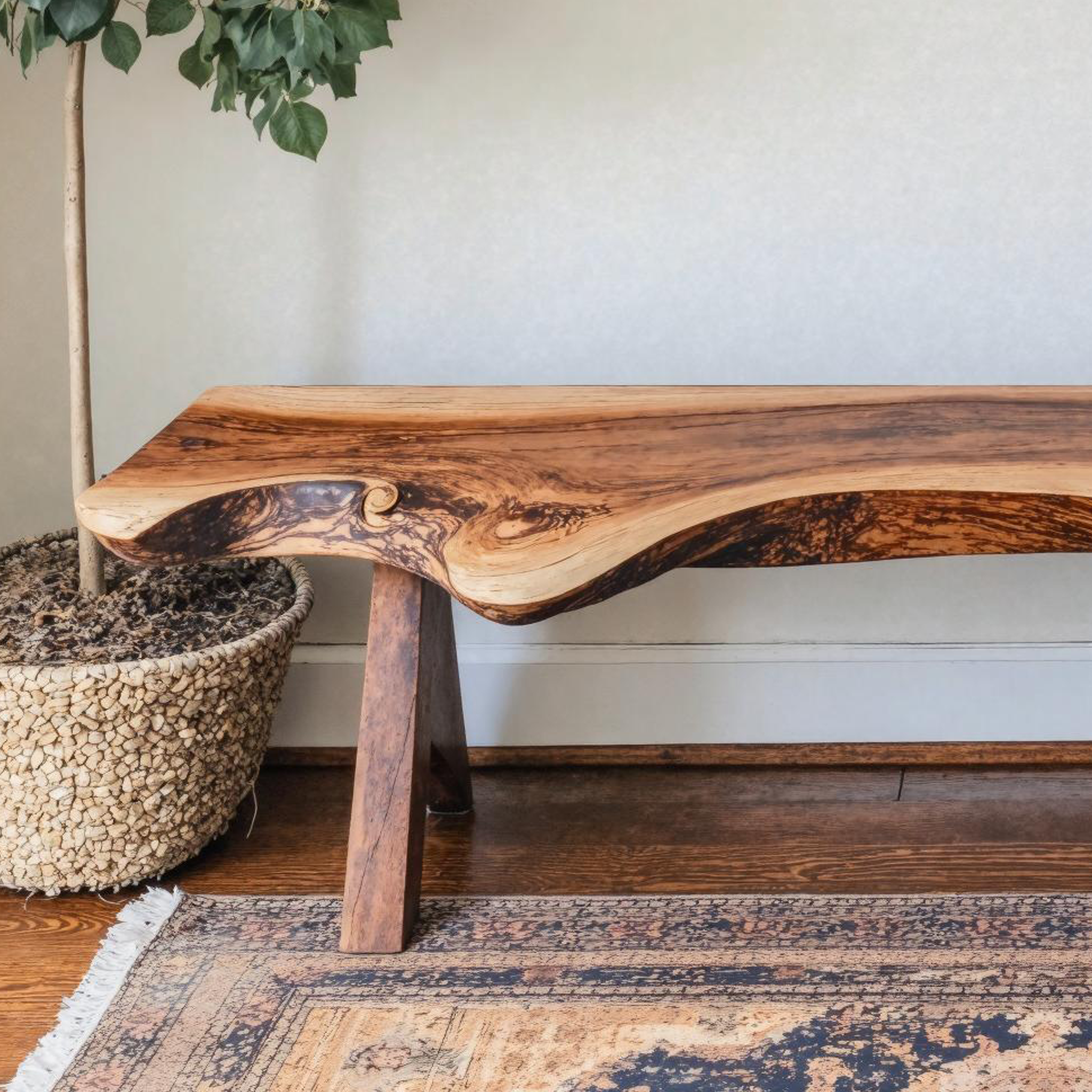 Rustic Handcrafted Wood Bench For Living Room Or Entryway SILDTWB001