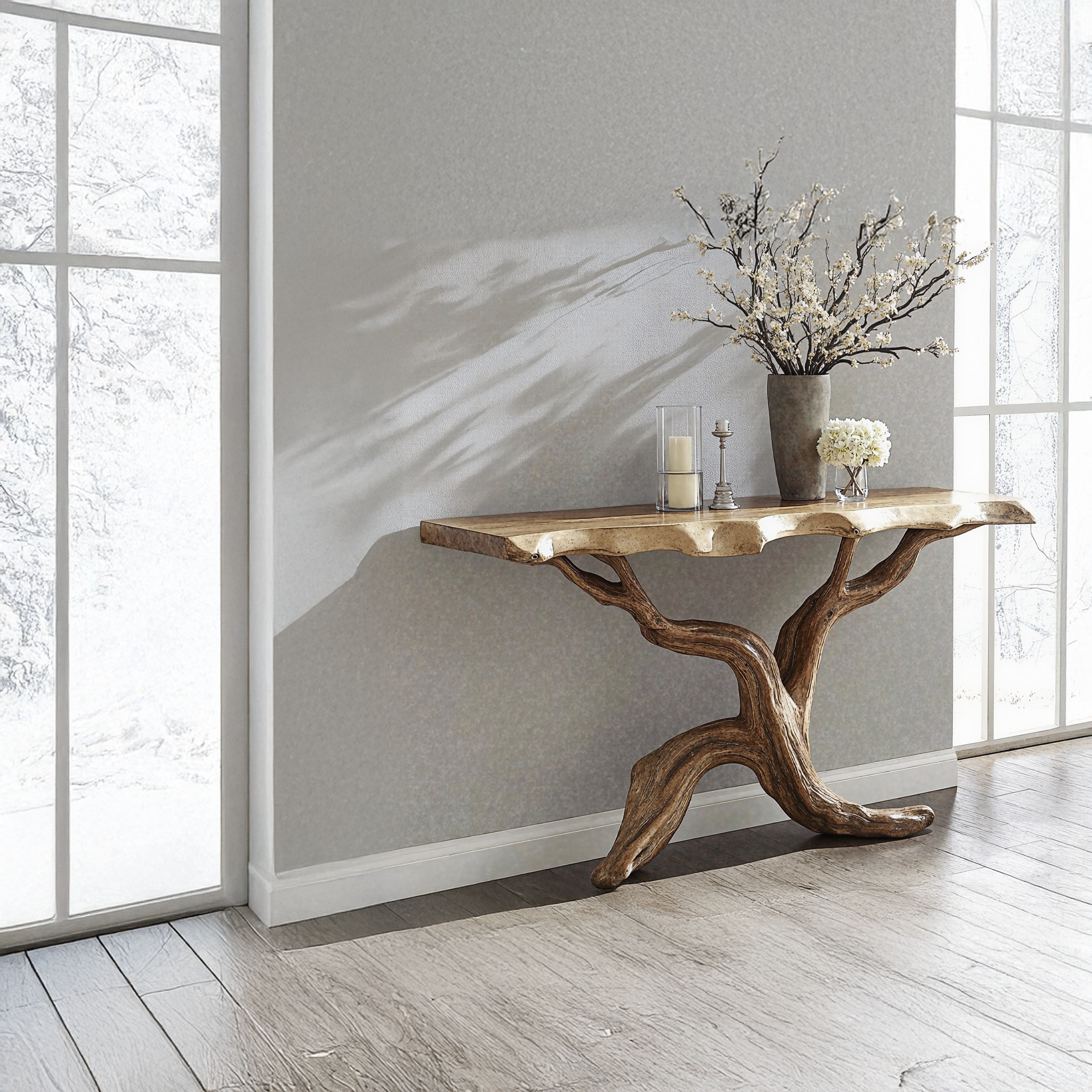 Natural Wood Console Table For Serene Bedroom Decor SILDTCS159