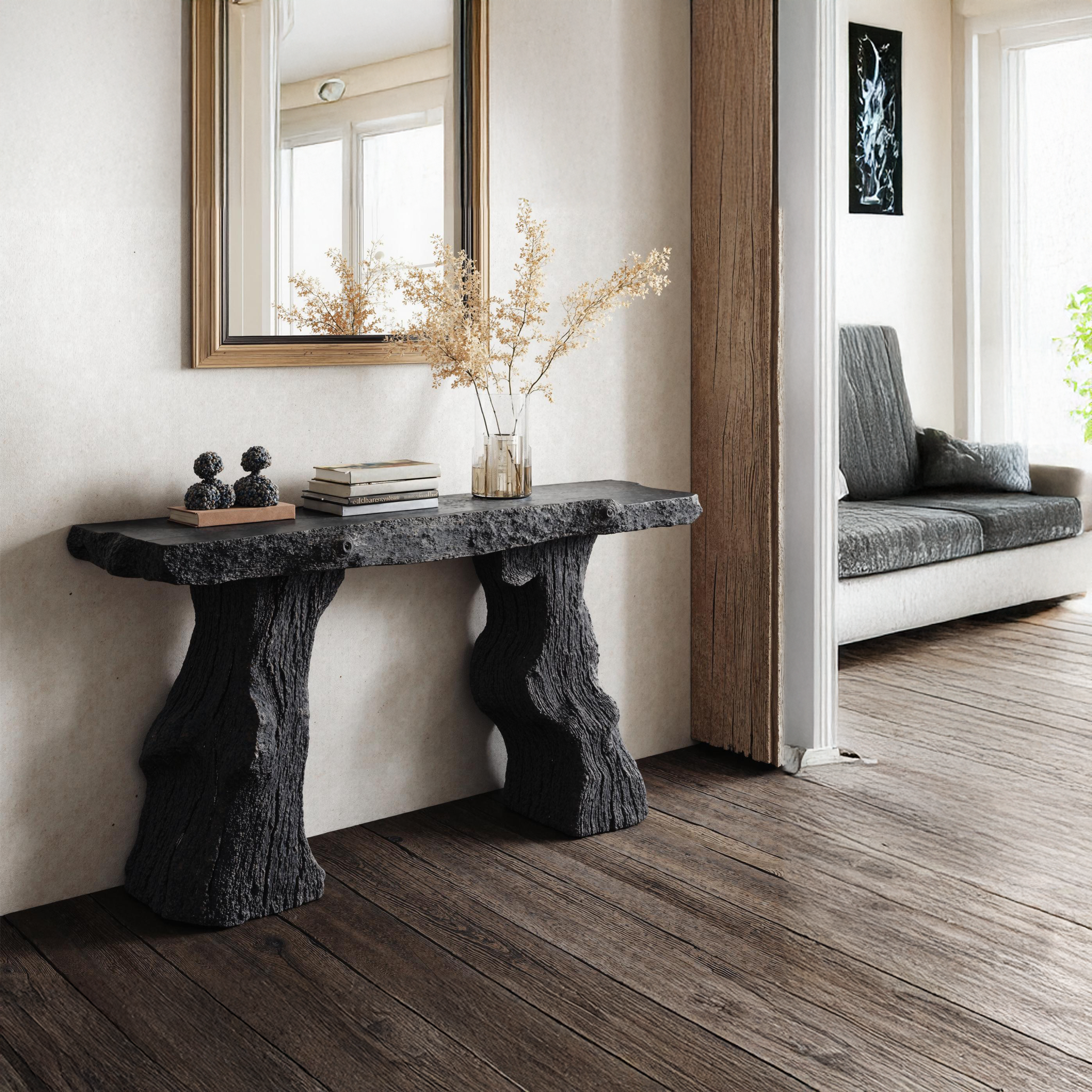 Modern Black Wood Console Table For Contemporary Decor SILDTCS165