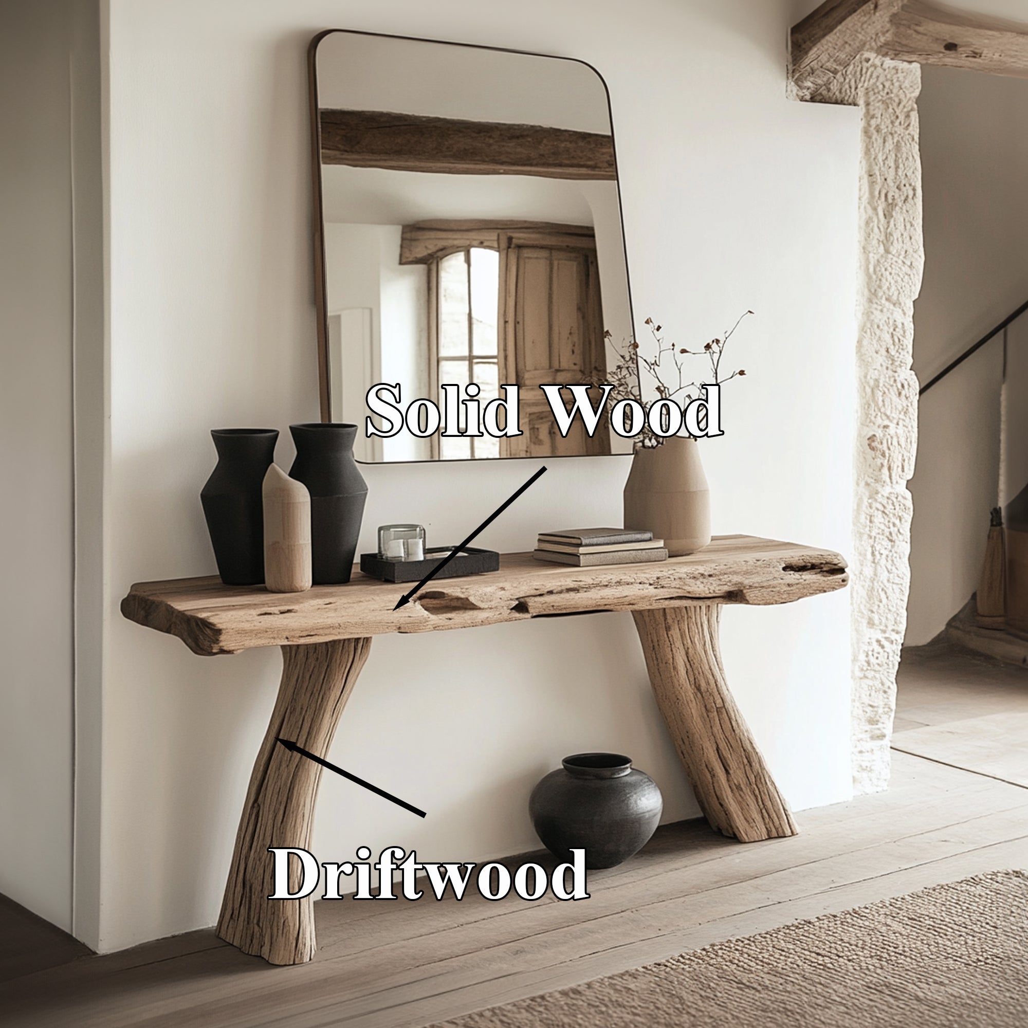 Rustic Wood Console Table CT40