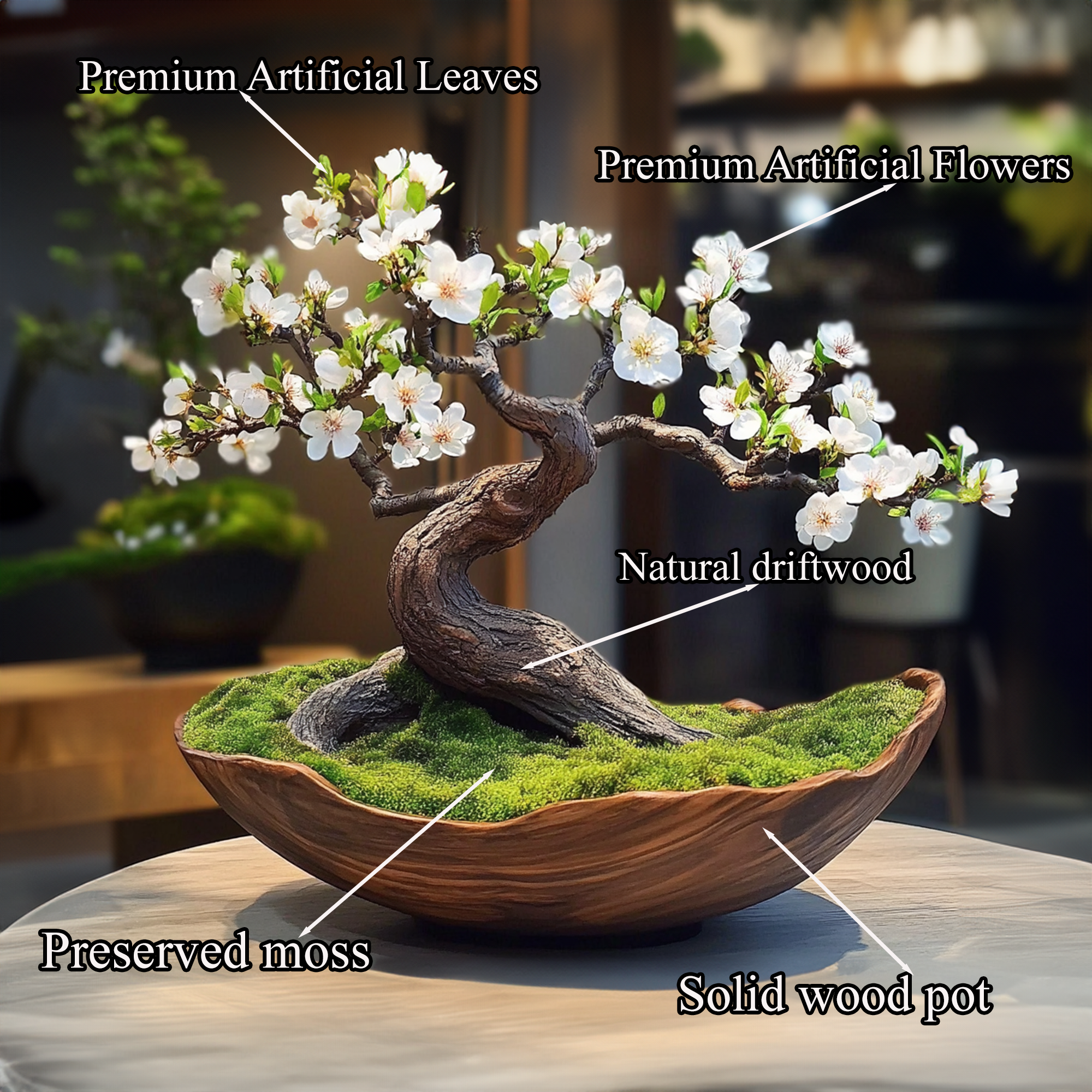 Artificial Driftwood Bonsai Tree Bonsai Tree Aquarium Flower Fake SINLBD022