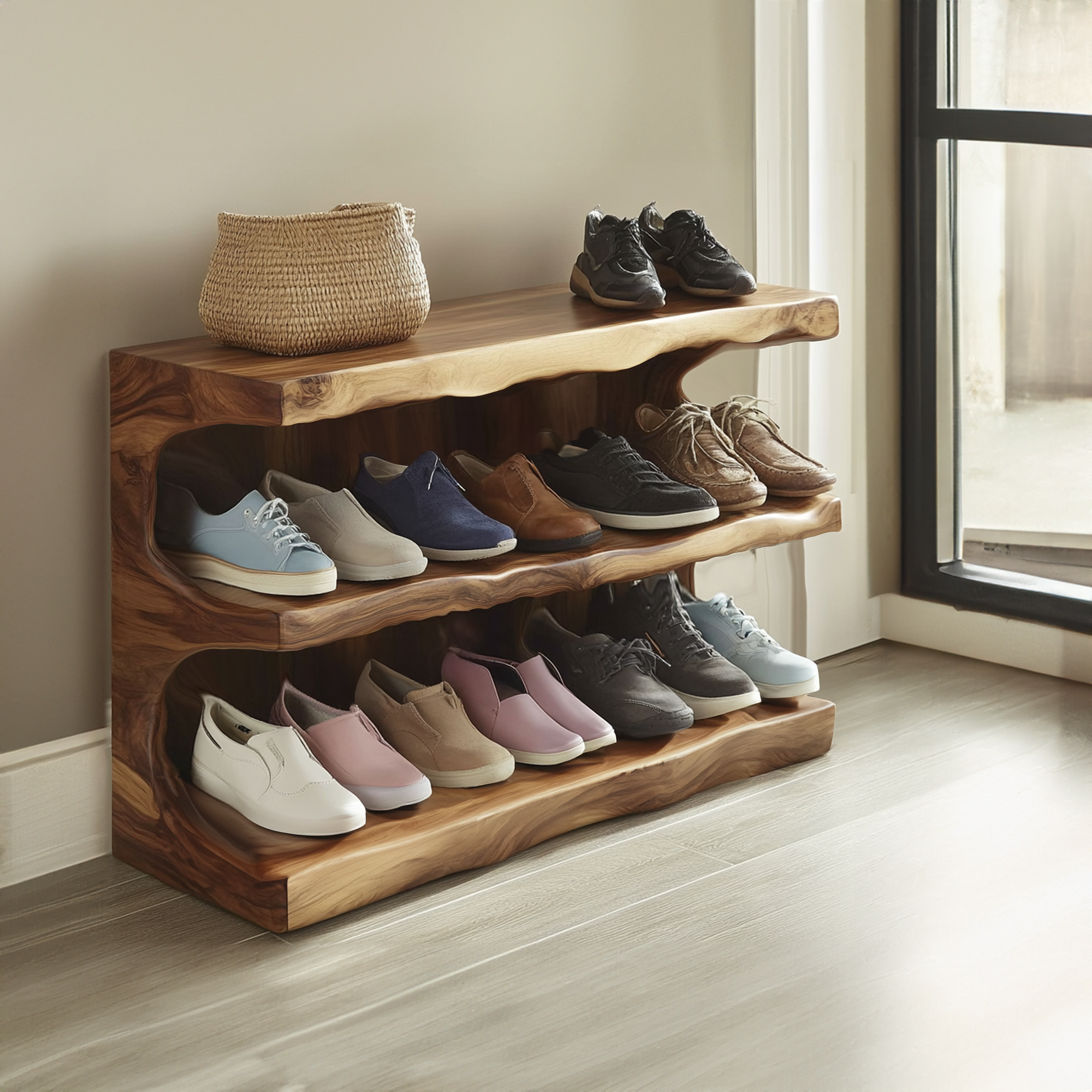 Handmade Hallway Bench Shoe Rack Livingroom Furniture SINLSB009