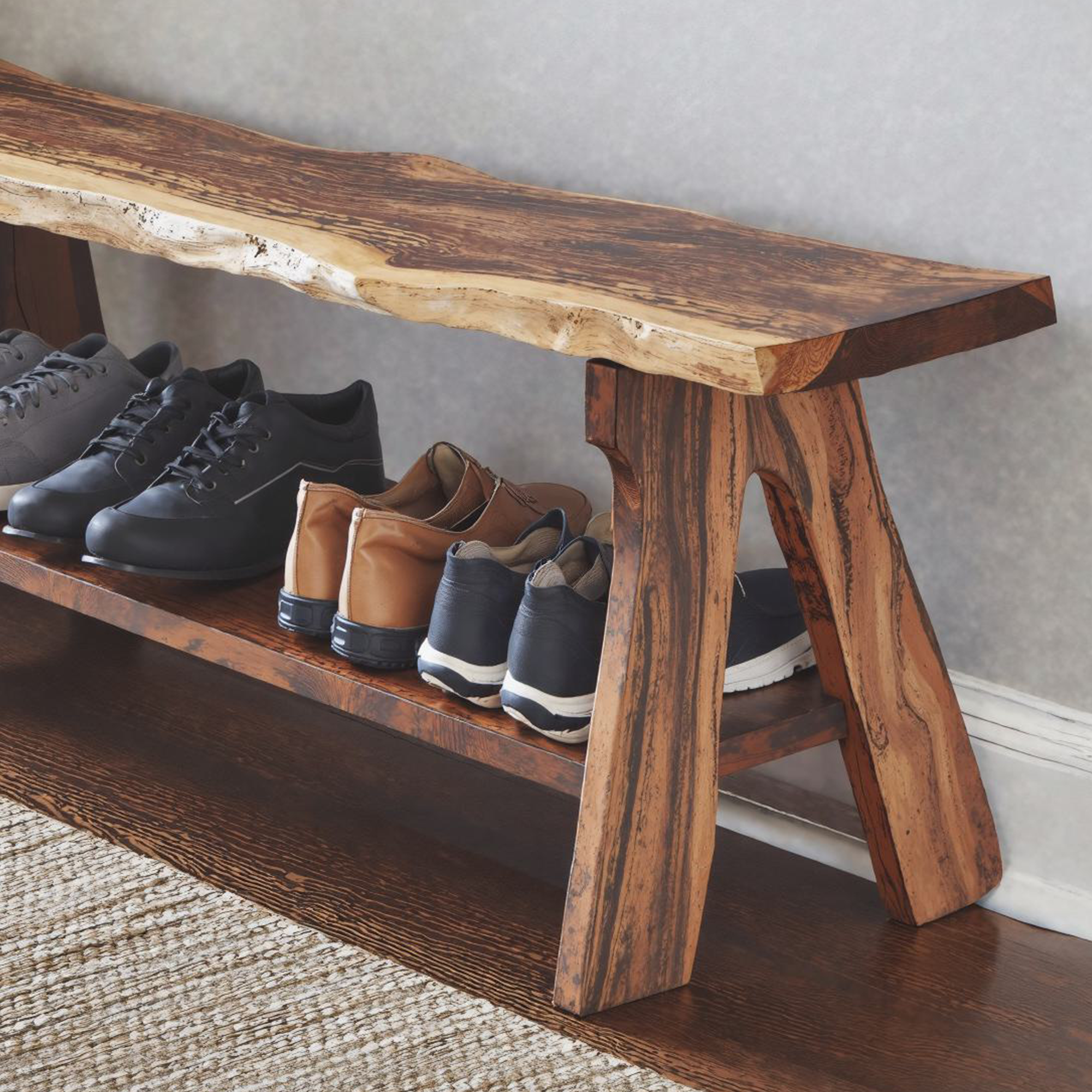 Rustic Entryway Bench Hallway Bench Shoe Rack SINLSB006