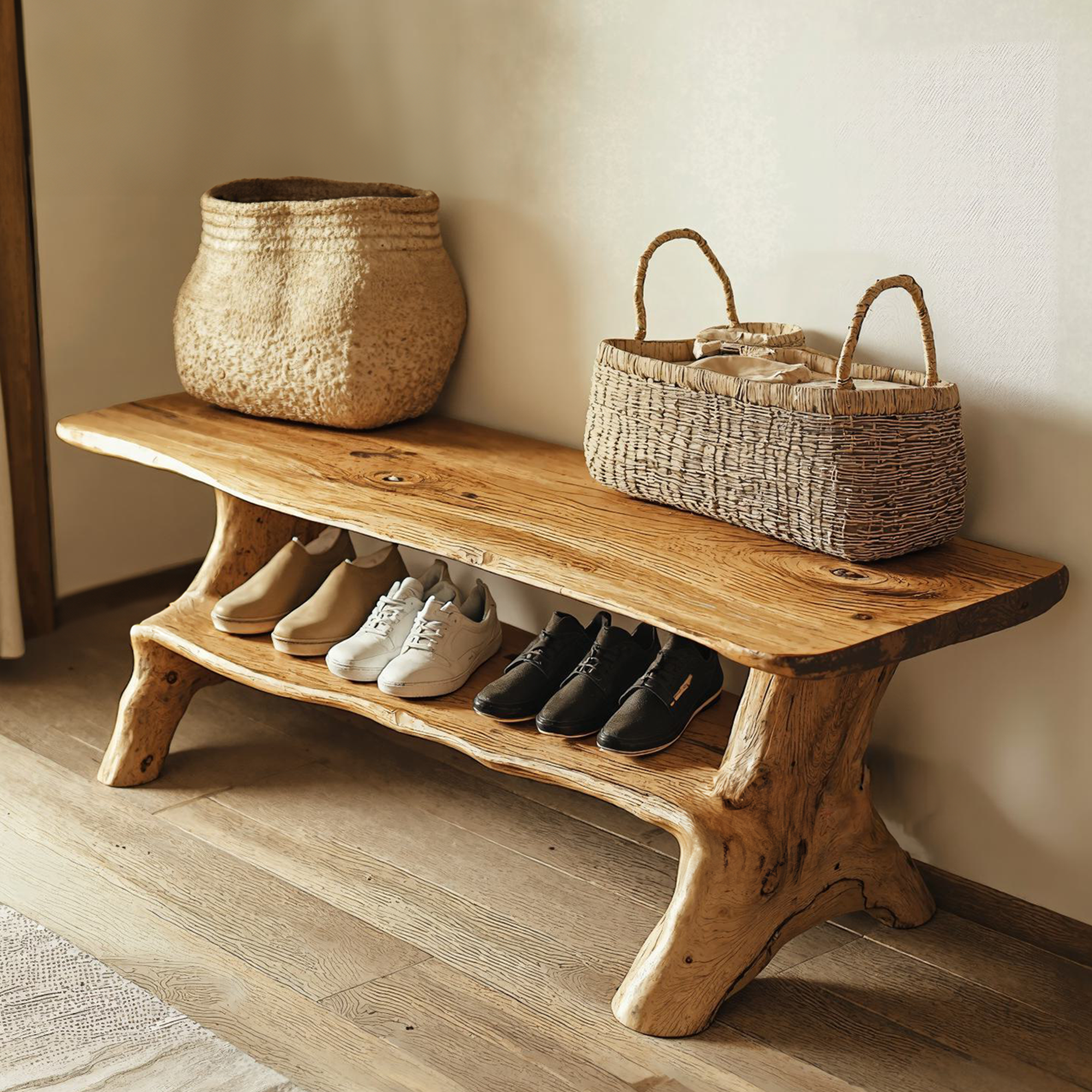 Handmade Hallway Bench Shoe Rack SINLSB001