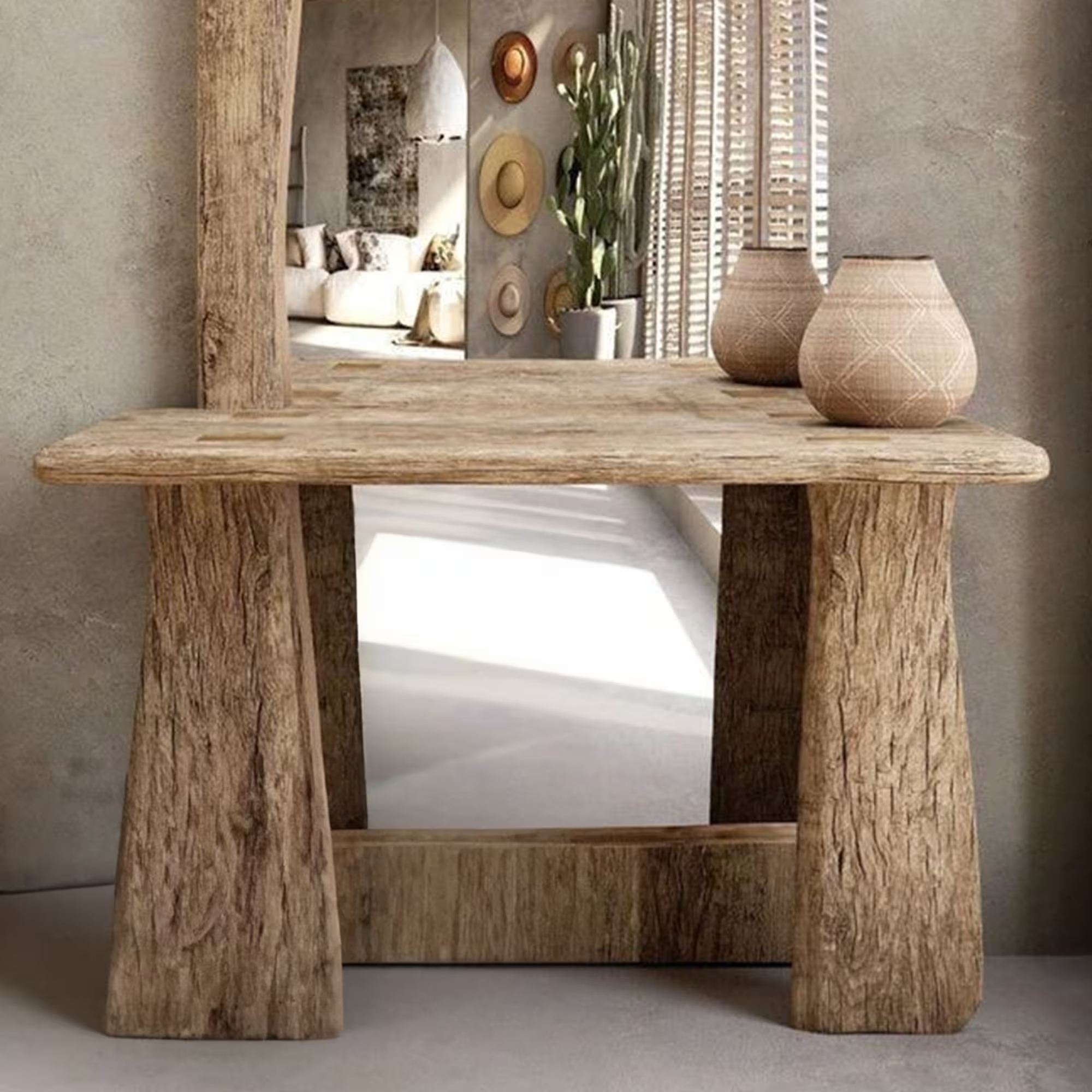 Reclaimed Wood Console Table Live Edge Table SINLCS004