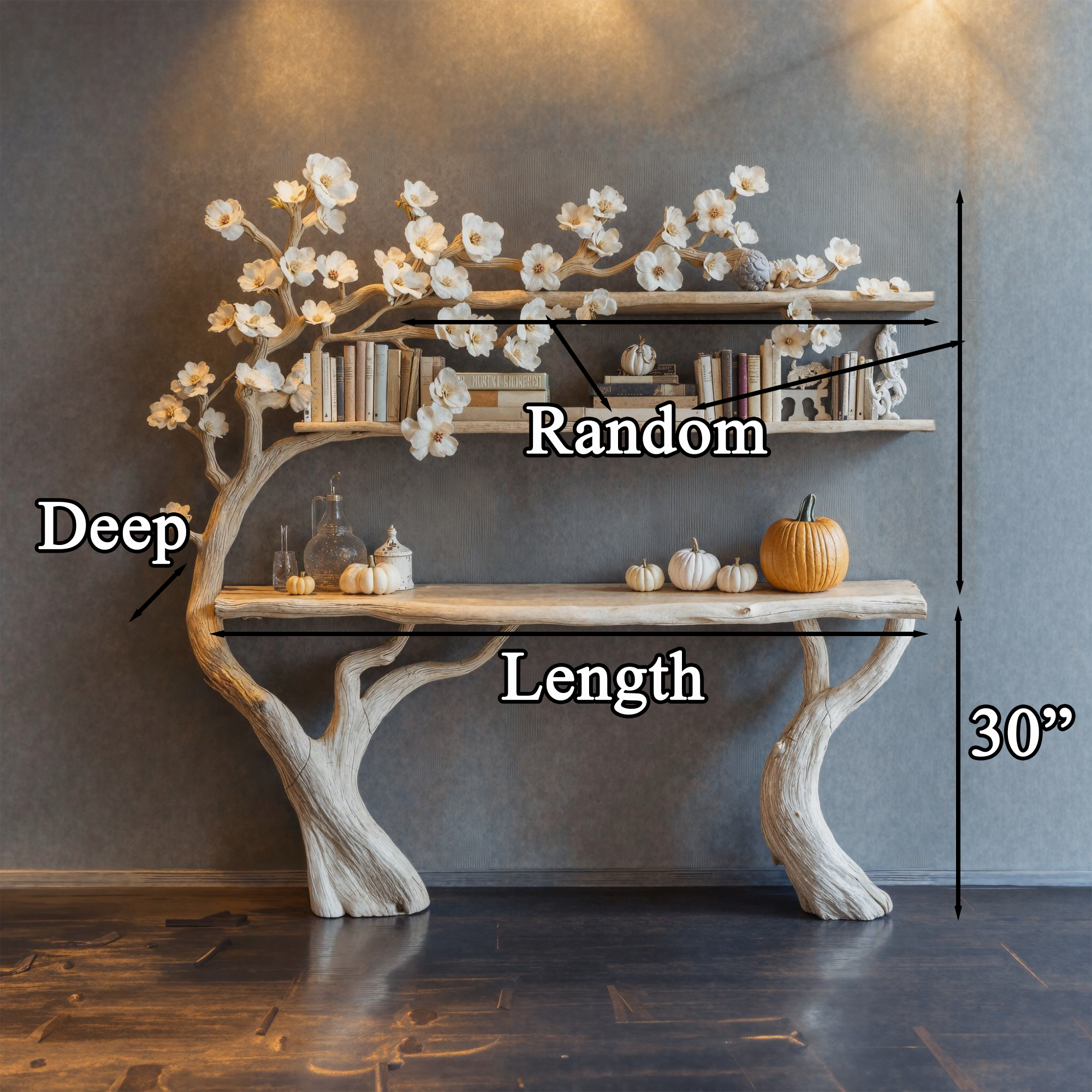 Rustic Wood Console Table Custom Table Halloween Decorations SINLHW005