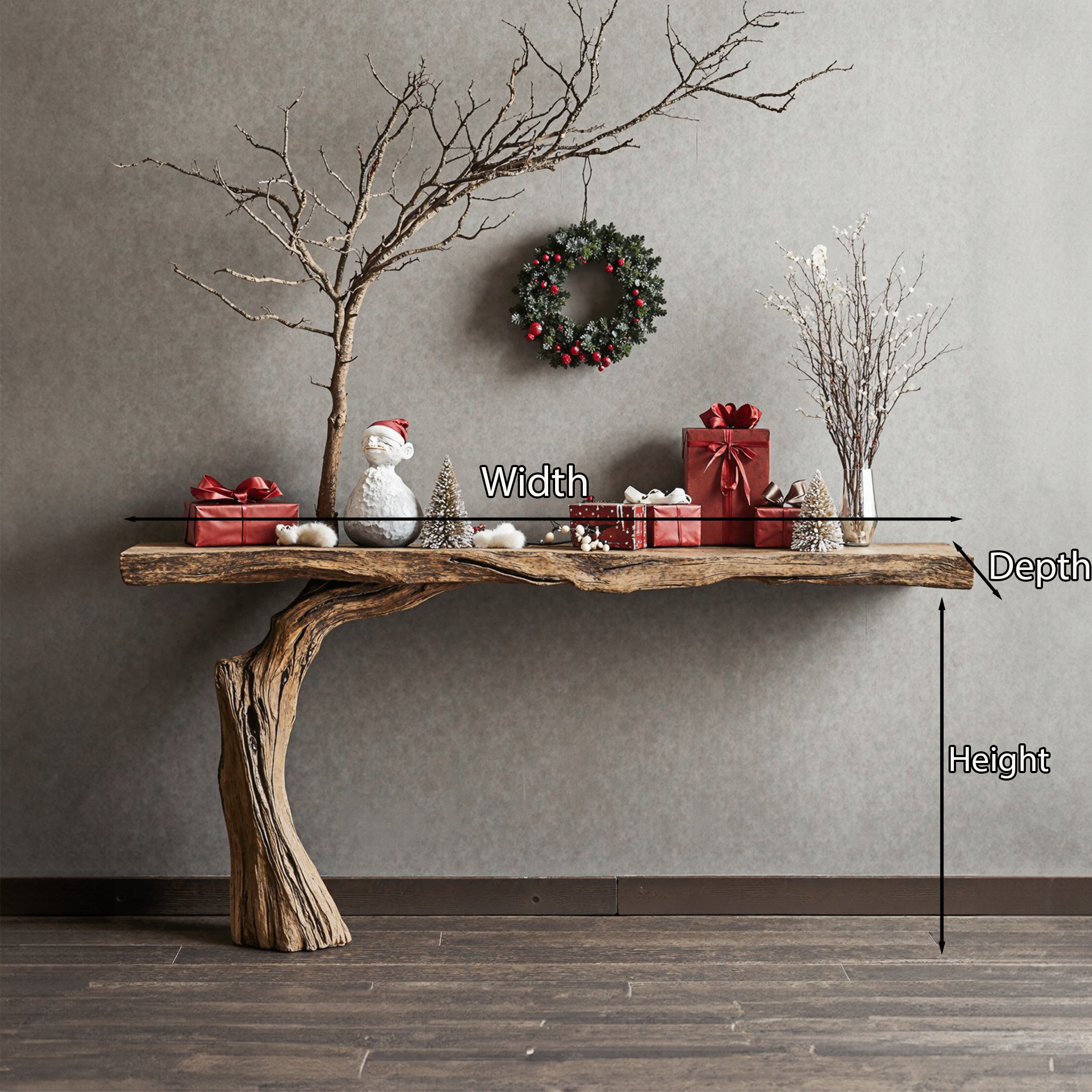 Wood Entryway Table Side Table Christmas Decor SILDTCSC047