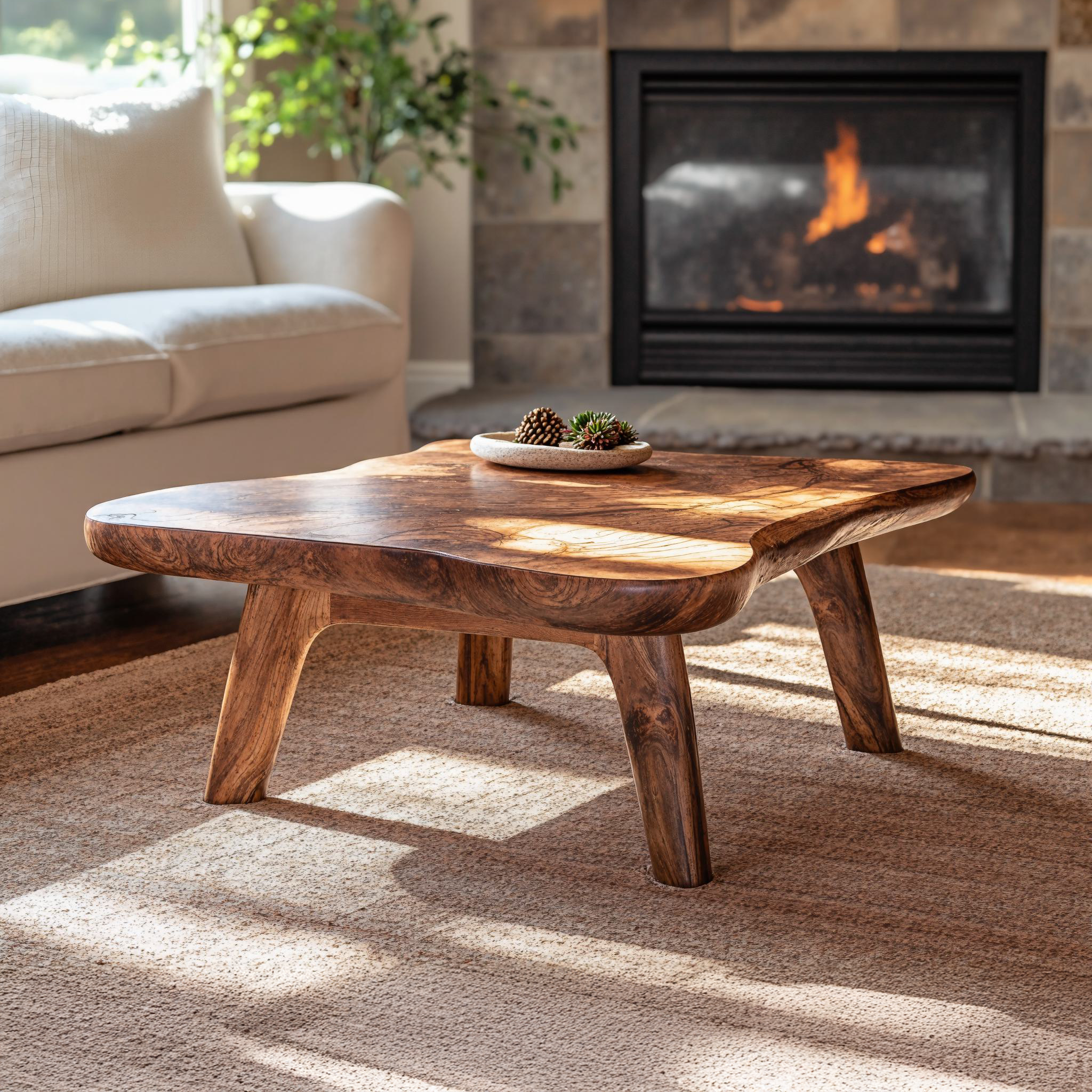 Natural Wood Coffee Table For Living Room SILDTCF085