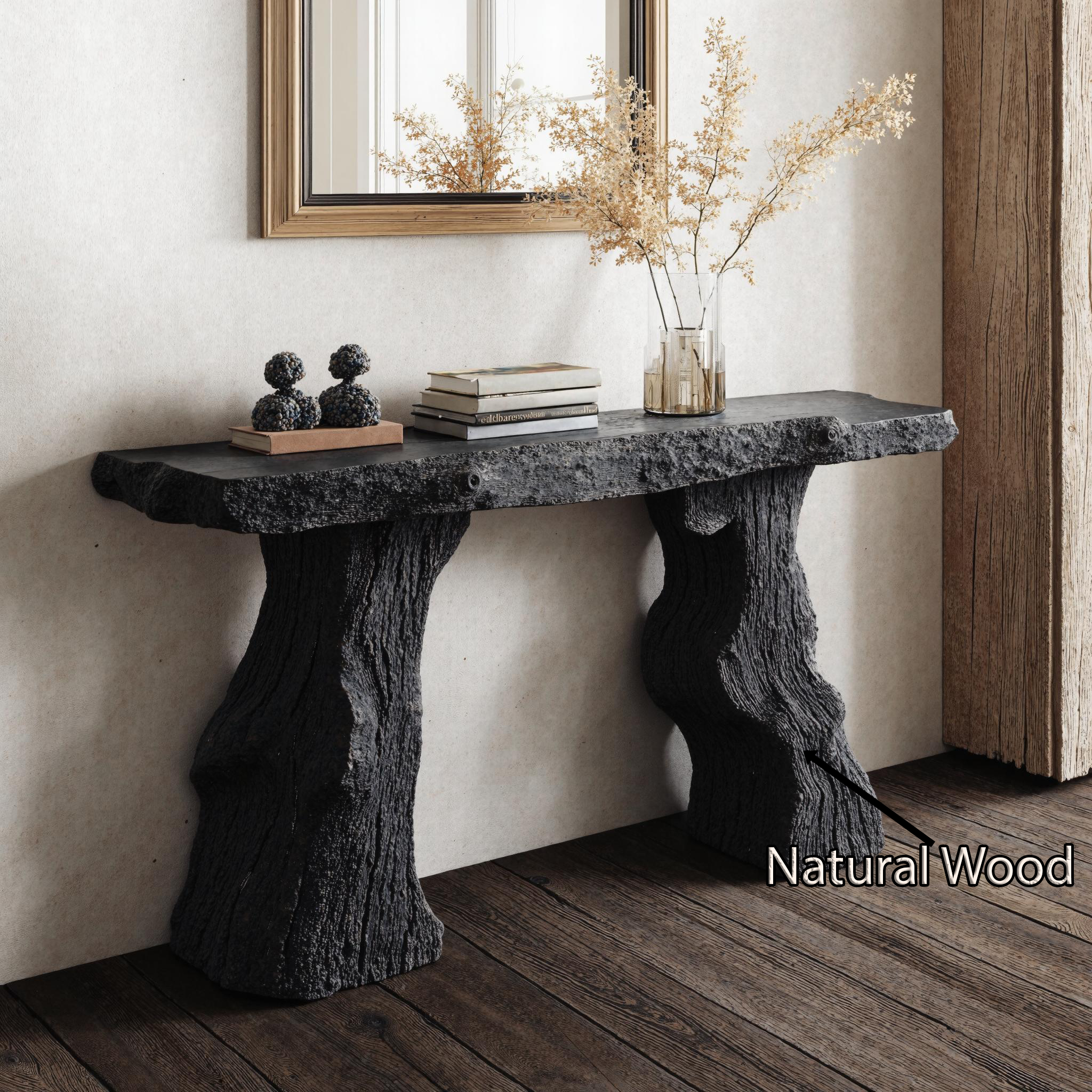 Modern Black Wood Console Table For Contemporary Decor SILDTCS165