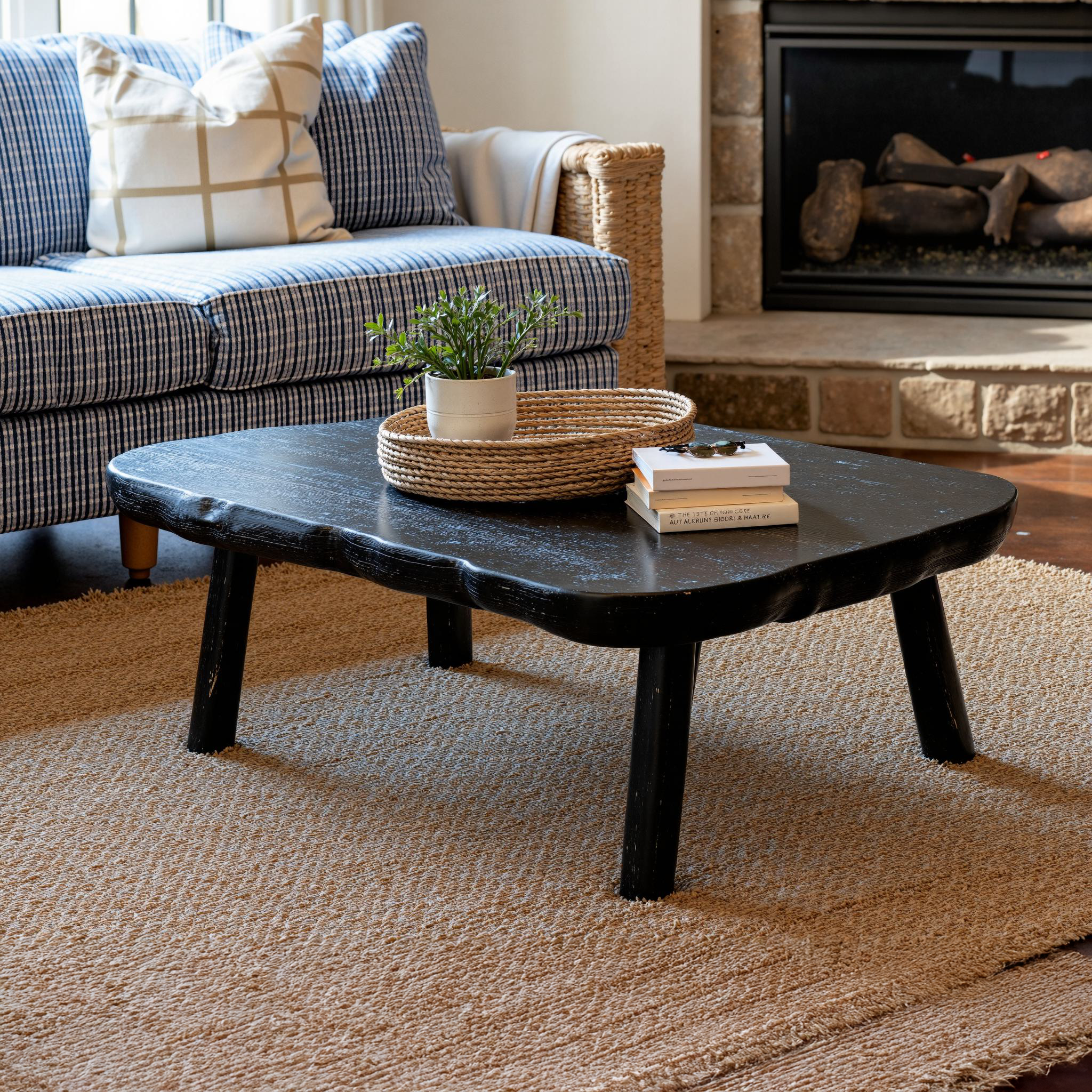 Black Wooden Coffee Table Sofa Table SILDTCF071