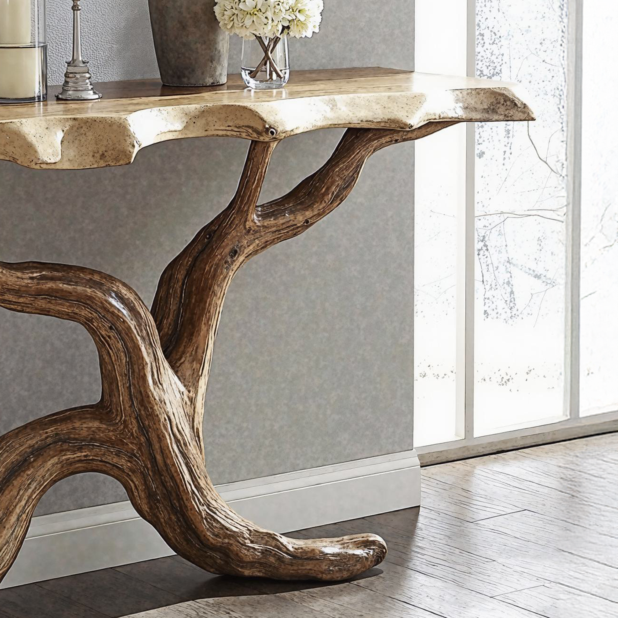 Natural Wood Console Table For Serene Bedroom Decor SILDTCS159