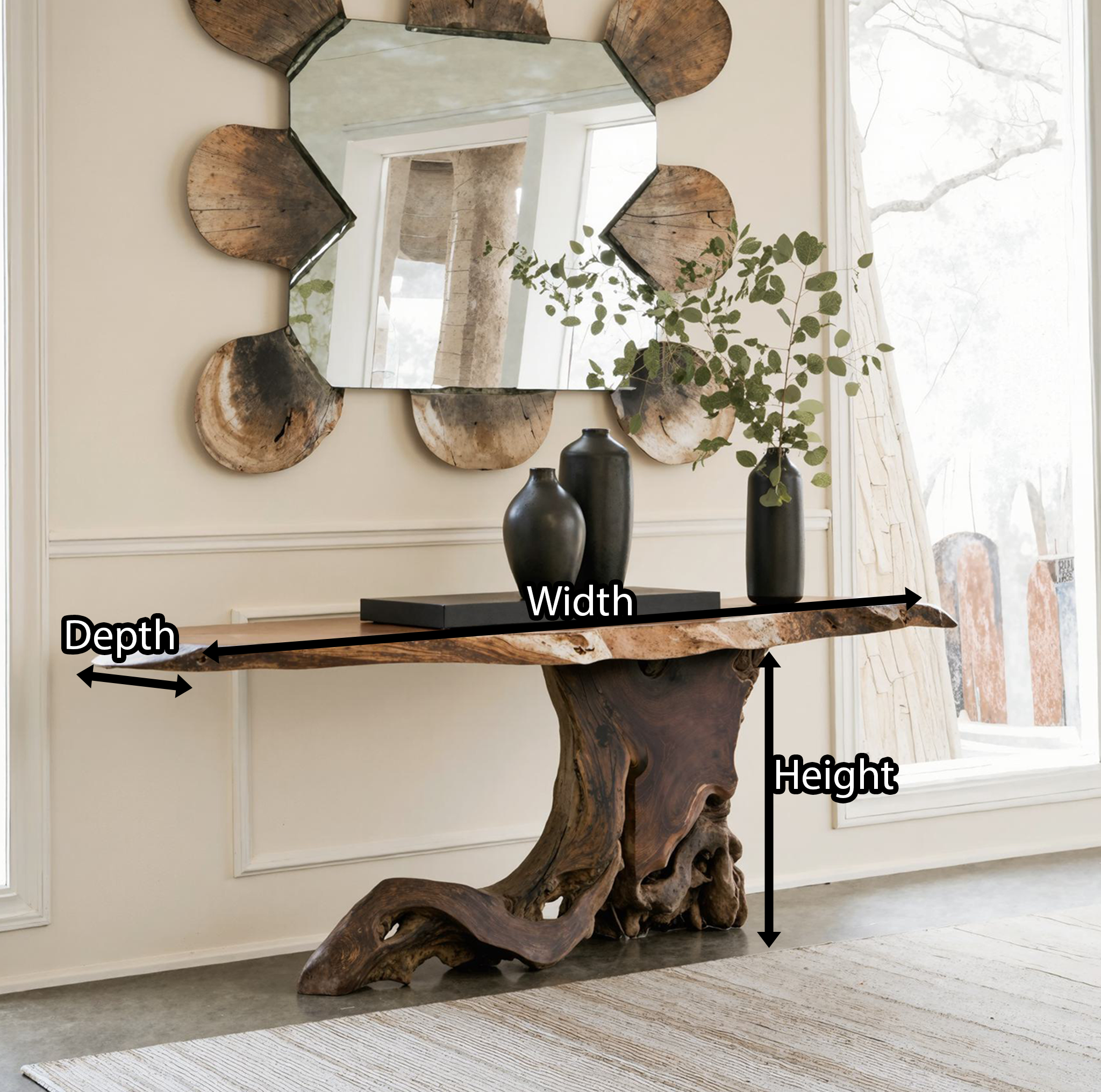 Cantilevered Console Table Unique Decor SILDTCS139