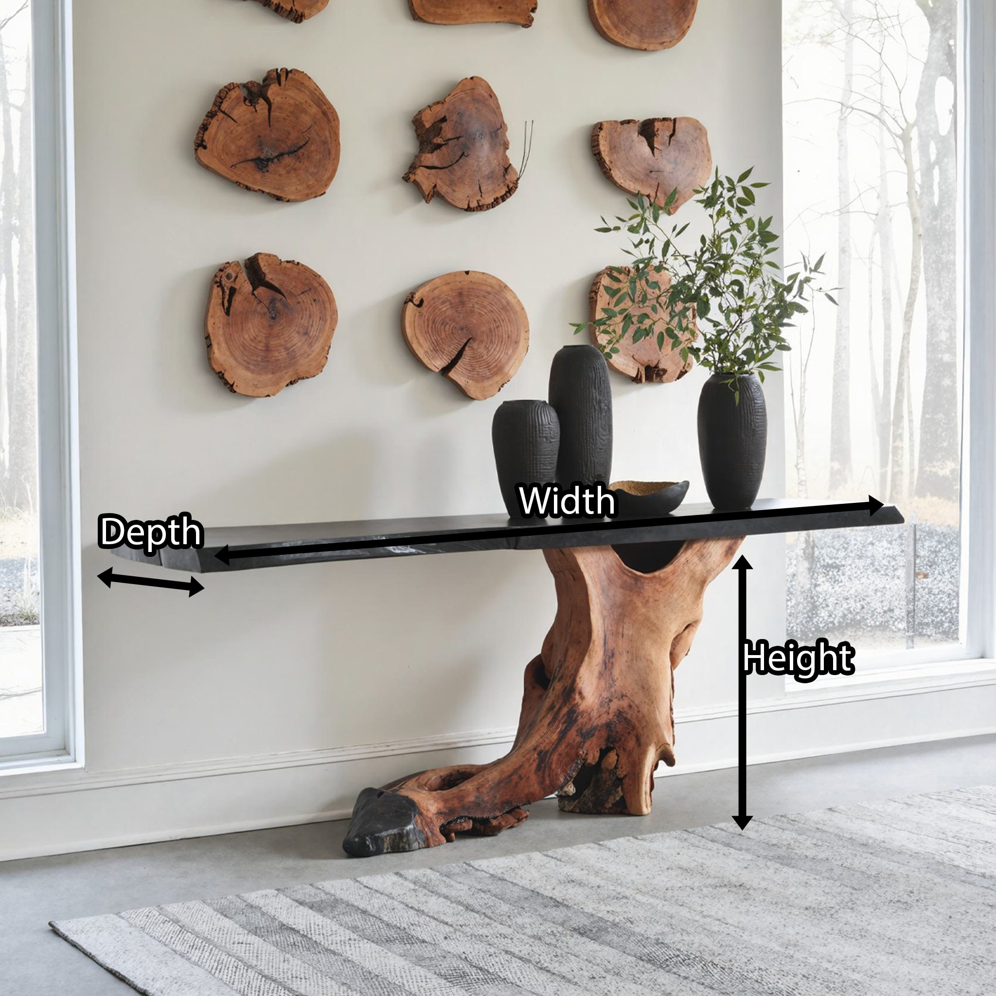 Cantilevered Console Table Handcrafted Entry Table SILDTCS143