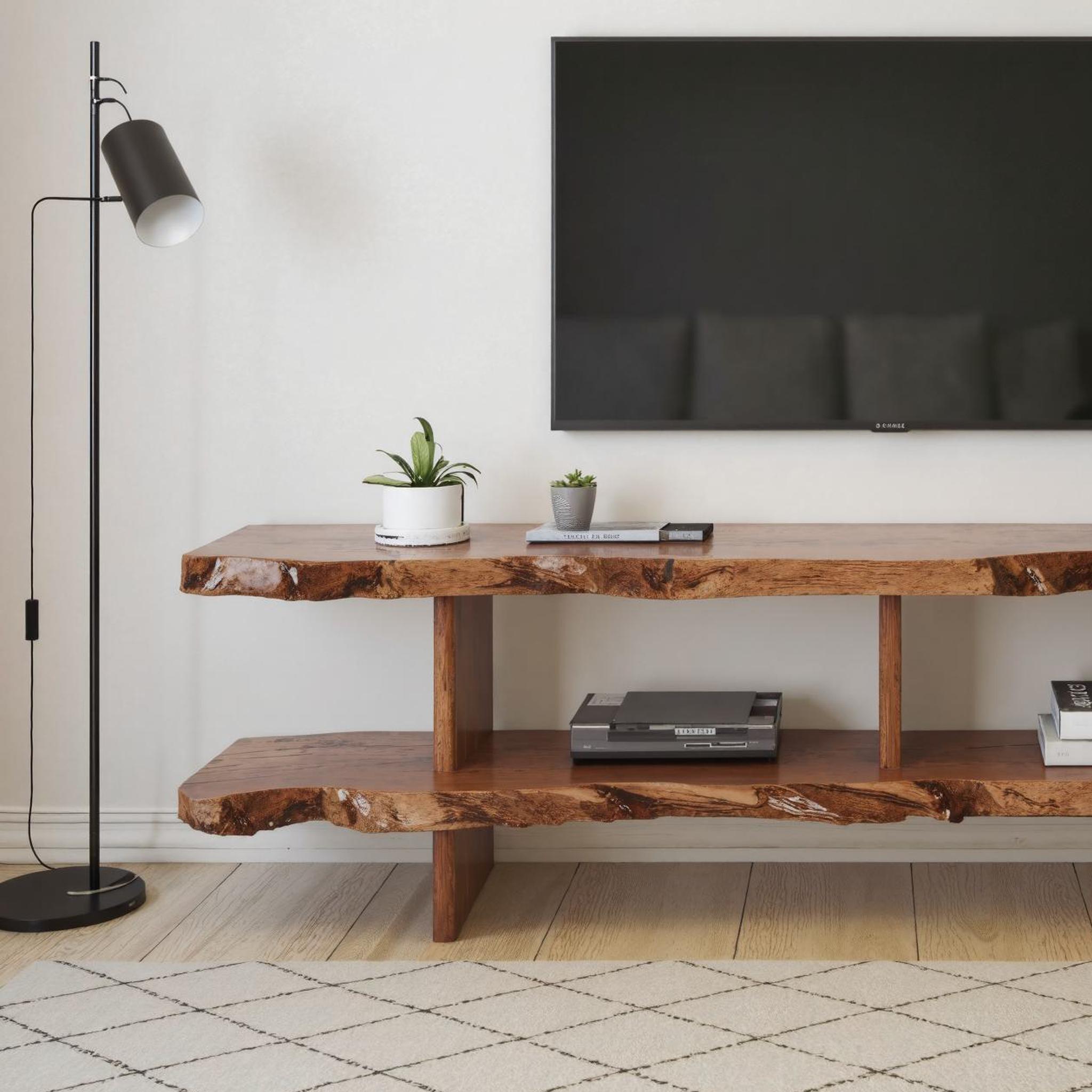 Natural Wood Storage Media Console TV Stand SILDTTVC018