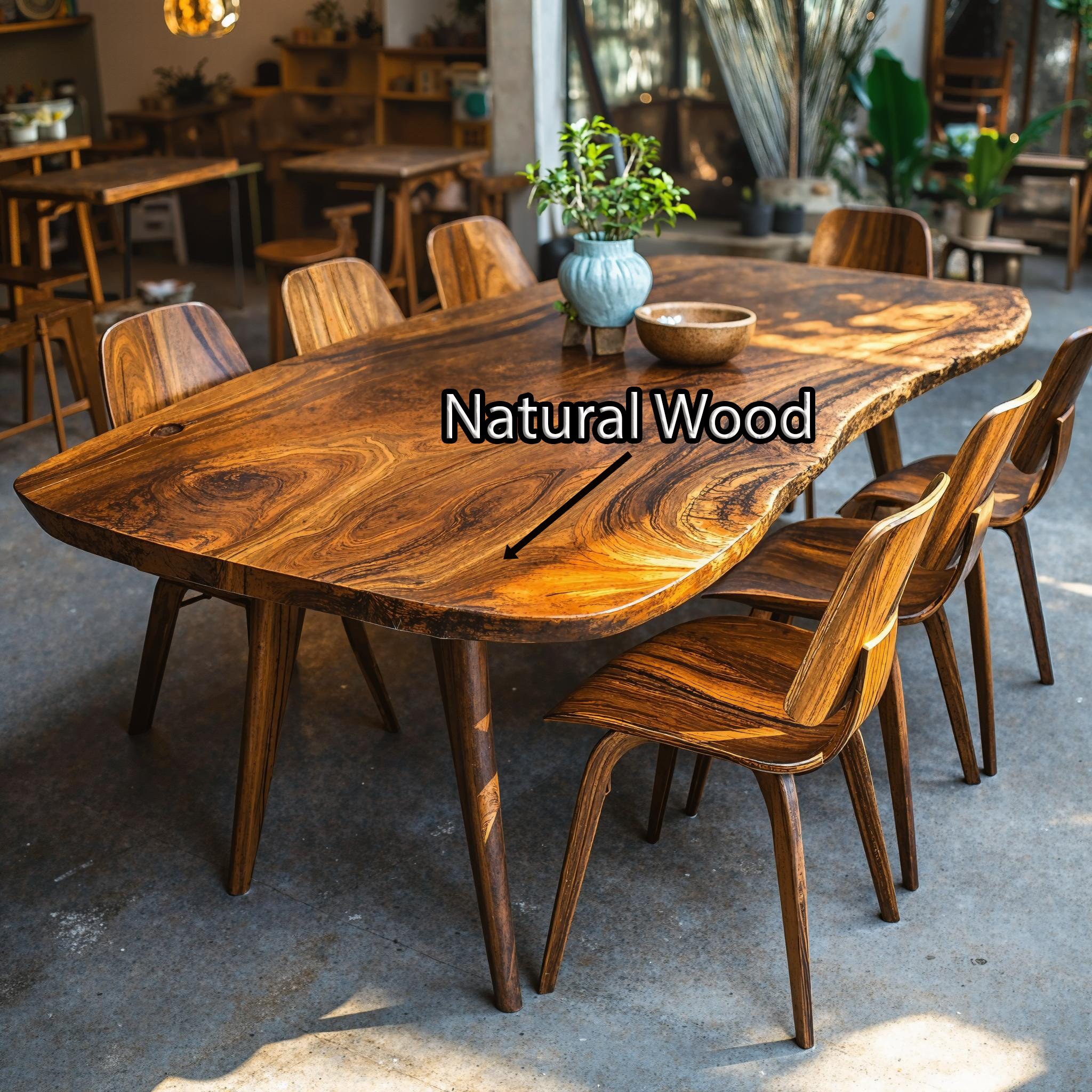 Modern Natural Wood Dining Table For Family Gatherings SILDTDN003