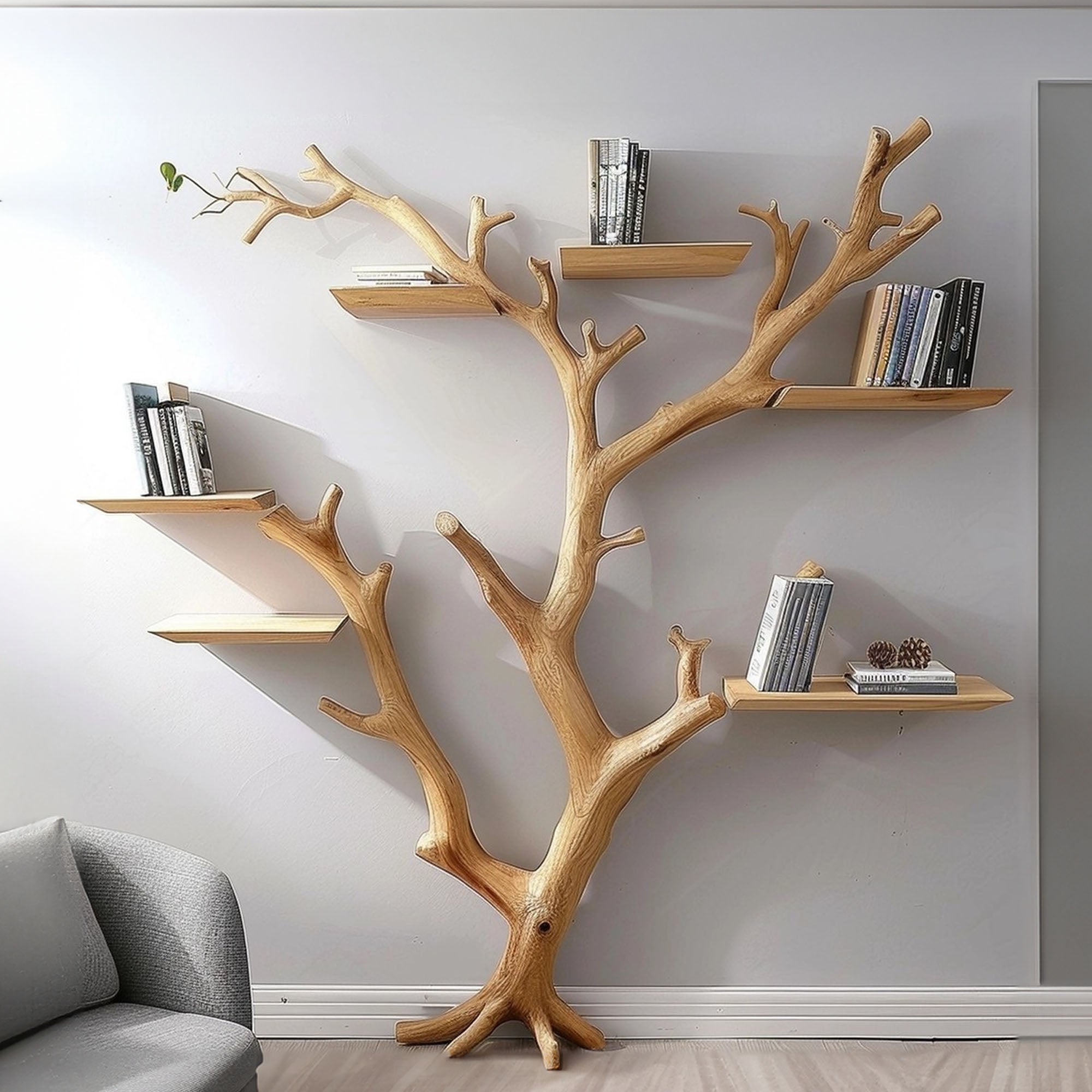 Tree Bookshelf Decor Wall Mount SINLTB003