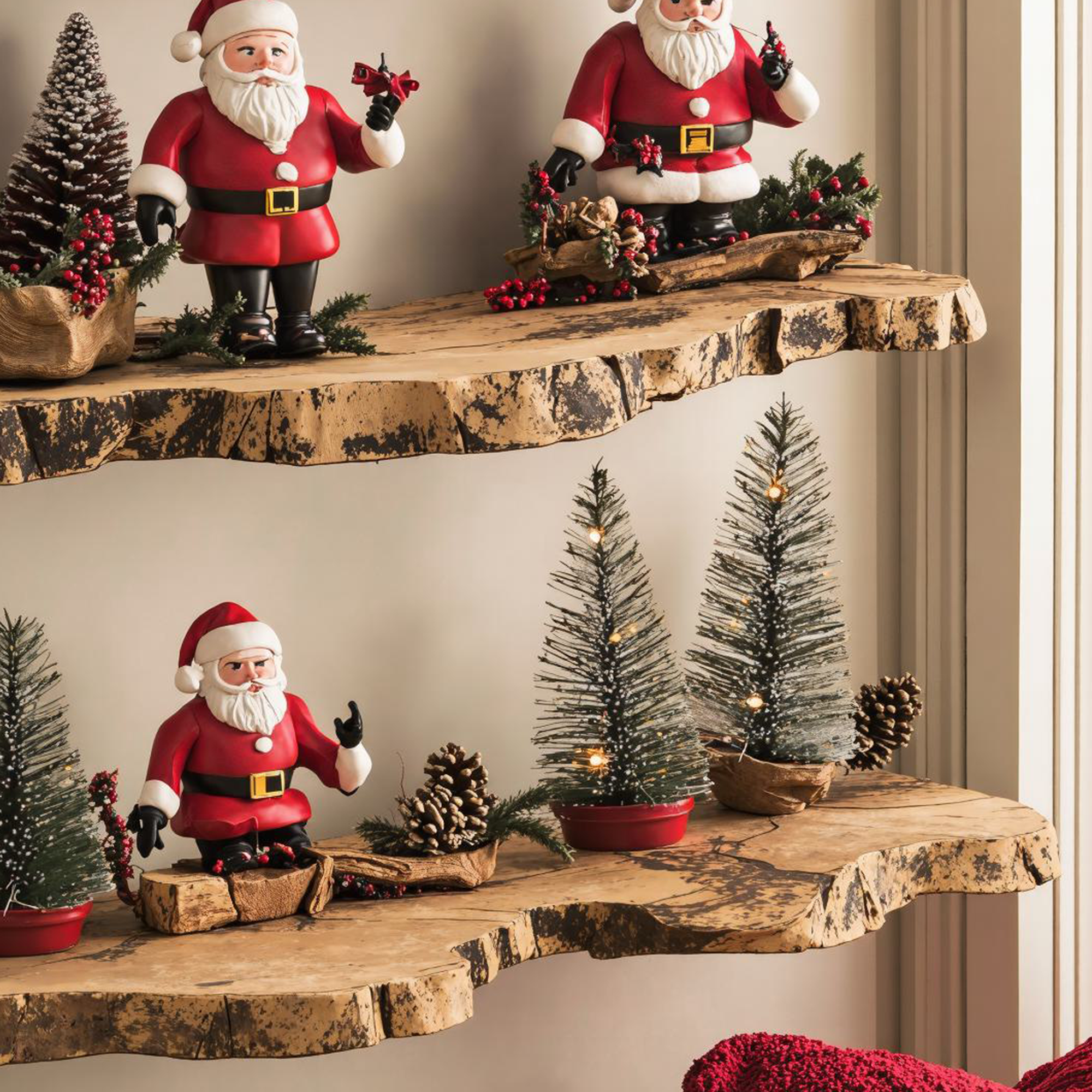 Christmas Live Edge Floating Shelves Xmas Large Foating Shelf SINLCM007