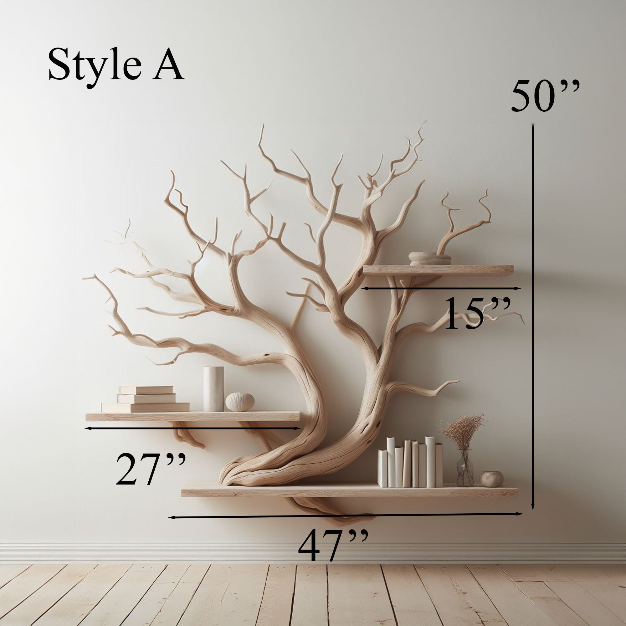 Artistic Tree Branch Floating Shelf Driftwood Art Decor SINLTB034