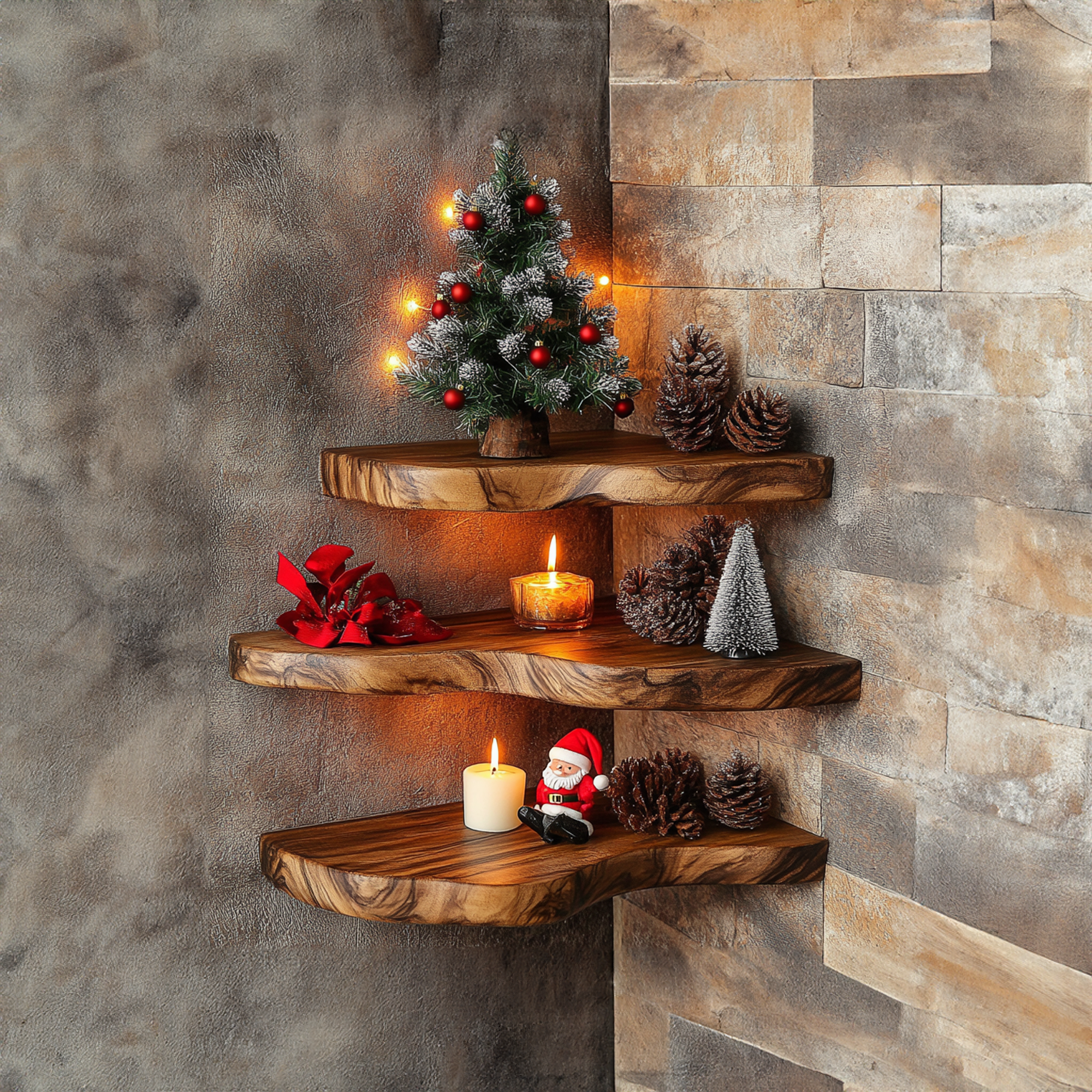 Christmas Floating Corner Wall Shelves Small Floating Shelf SINLCM017