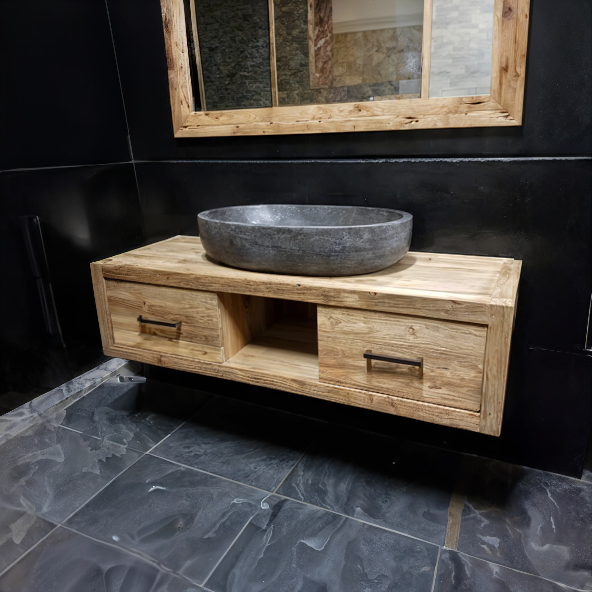 Reclaimed Wood Solid Bathroom Vanity SINLBRV012