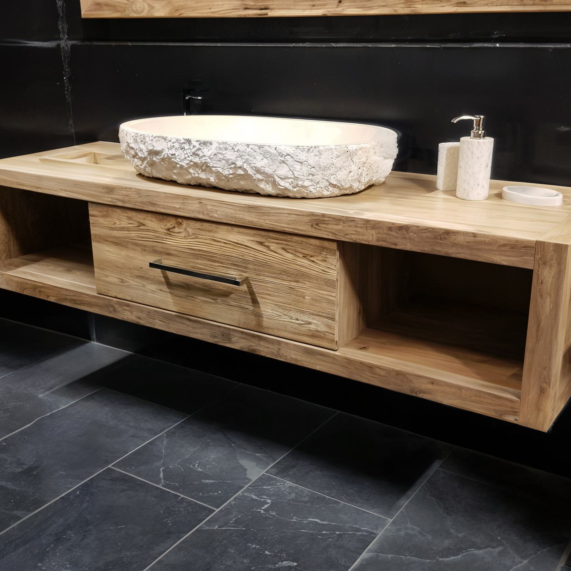 Rustic Wooden Bathroom Vanity SINLBRV017