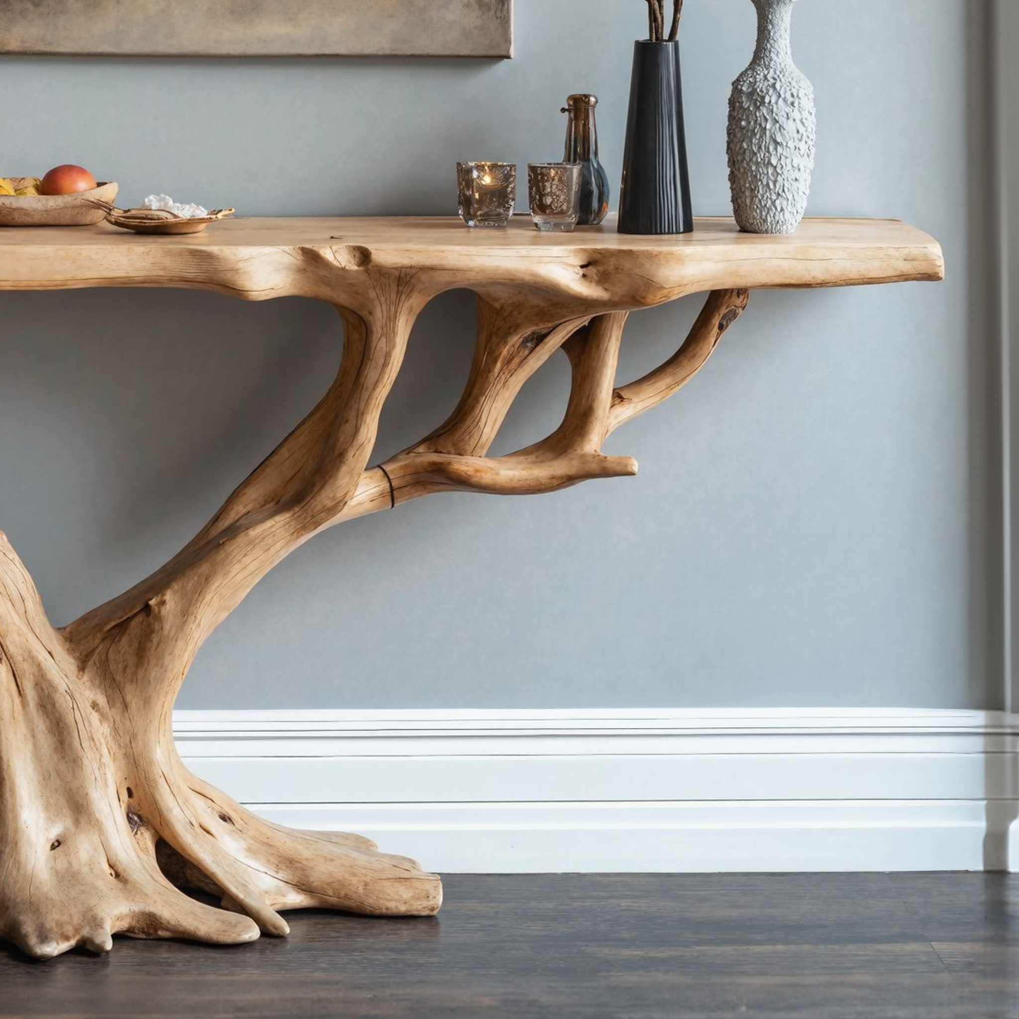 Live Edge Console Table Unique Handcraft SILDTCSC010