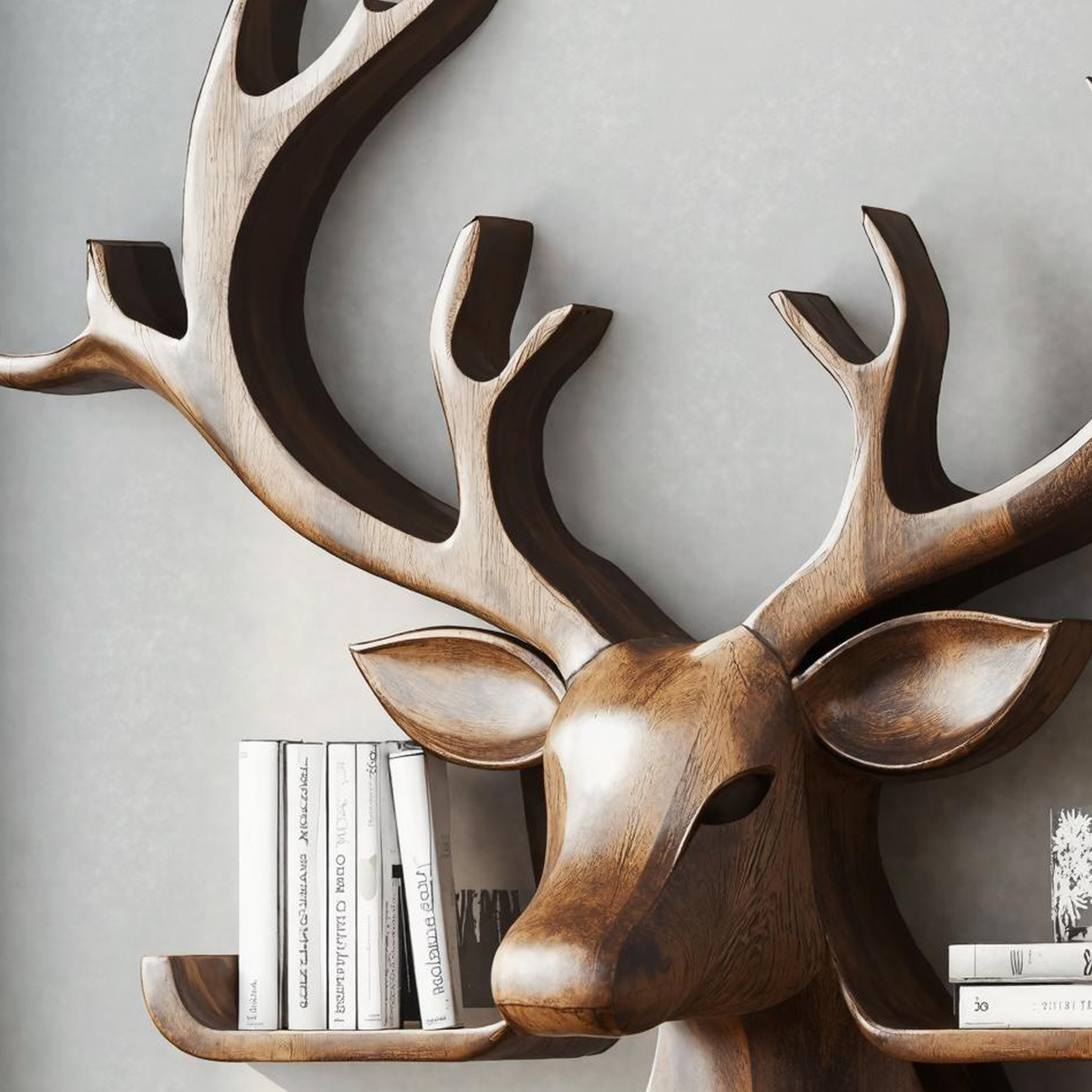 Wood Deer Shelf For Wall Decor In Country Style Homes SILDTDE009