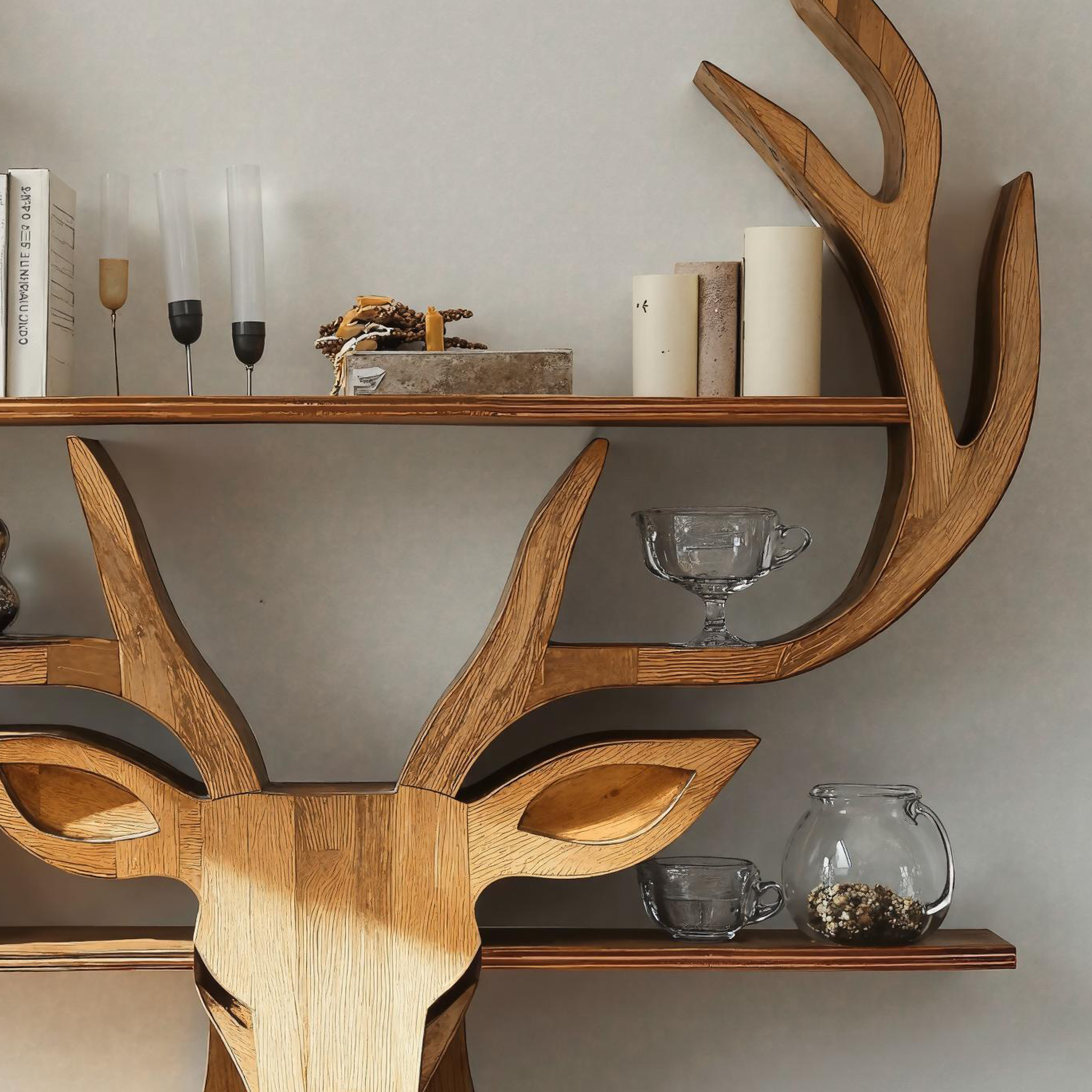 Nature Inspired Deer Shelf For Farmhouse Style Homes SILDTDE008