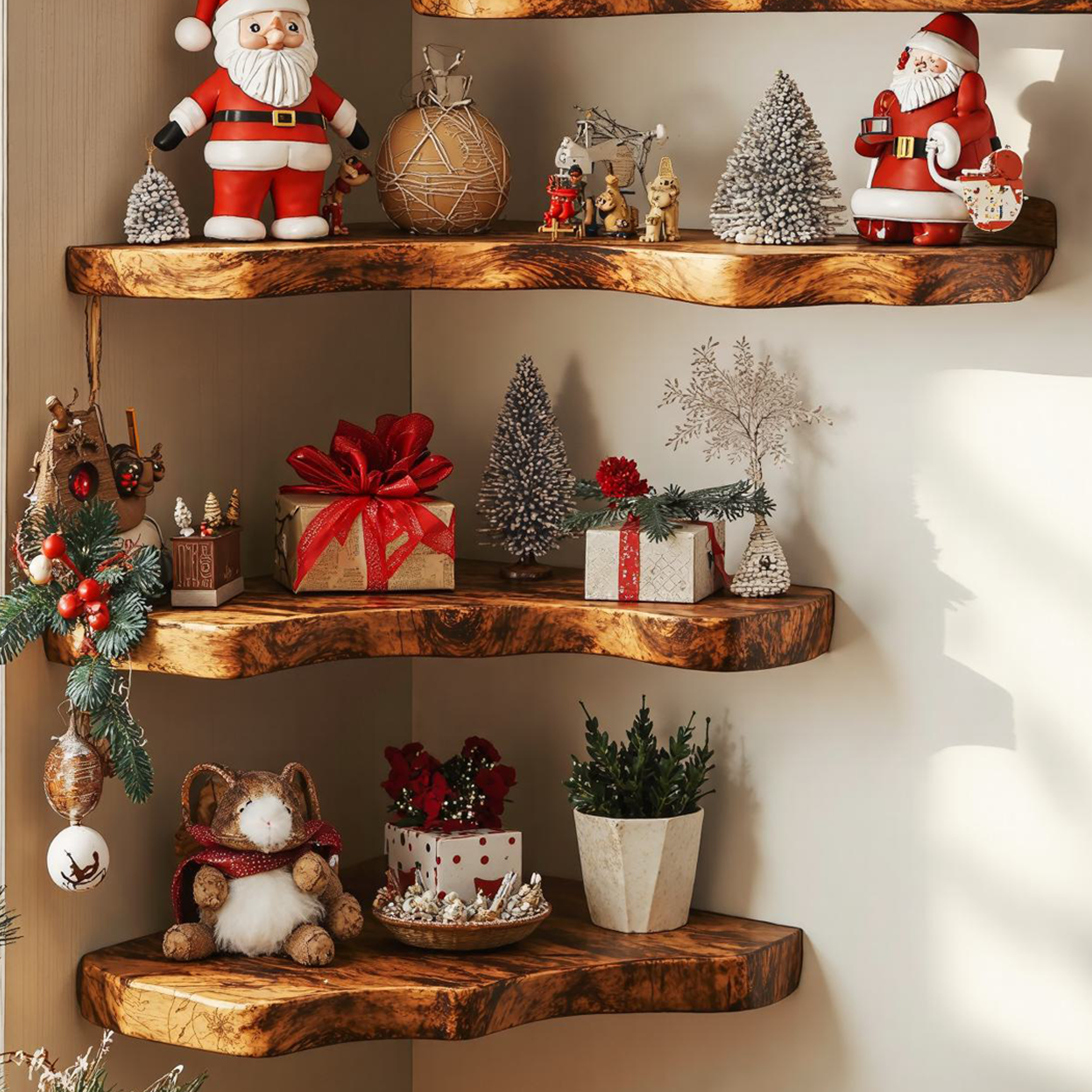 Corner Floating Shelves Xmas Decor Shelves SILDTCN031