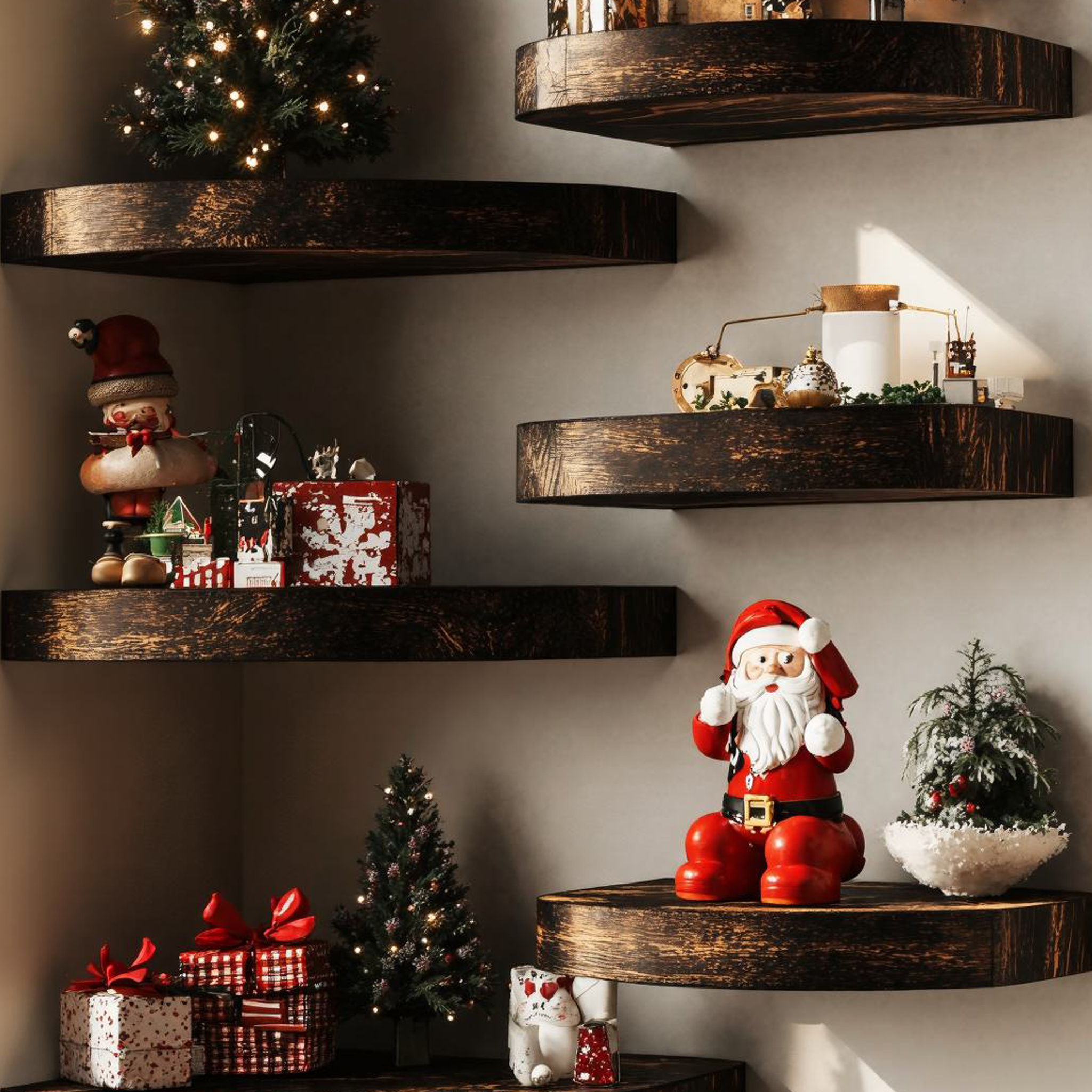 Live Edge Xmas Corner Shelves Wall Shelves SILDTCN035