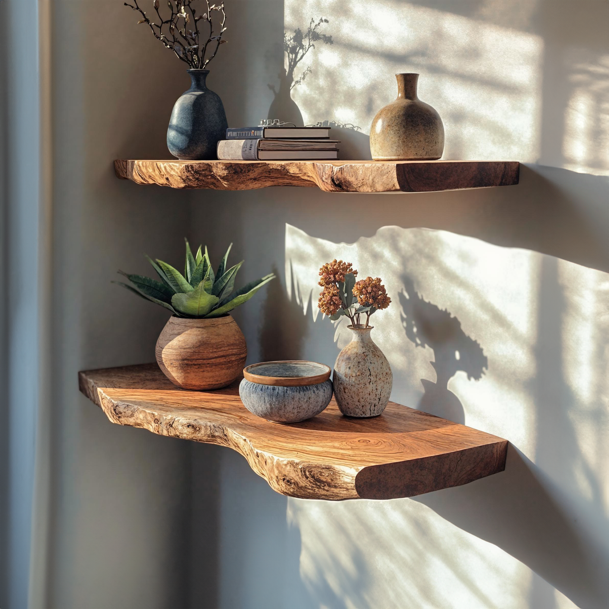 Live Edge Floating Corner Shelves SILDTFL004