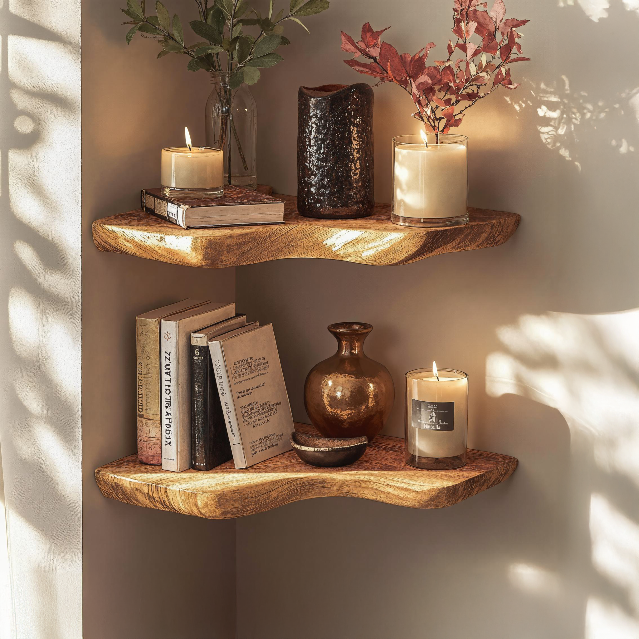 Farmhouse Live Edge Corner Shelf For Any Room SILDTCN049