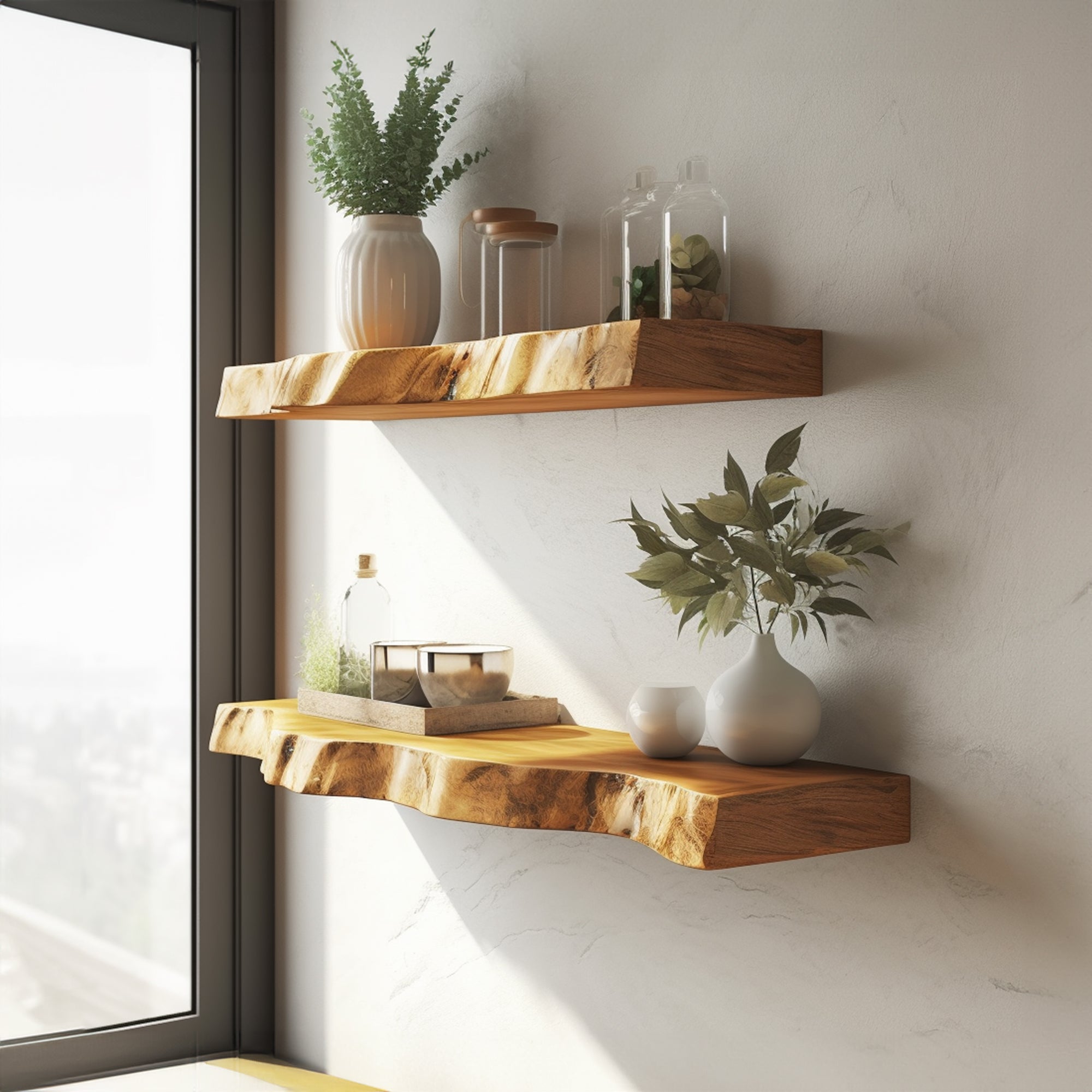 Live Edge Wall Shelves Floating Shelf Living Decor SILDTFL098