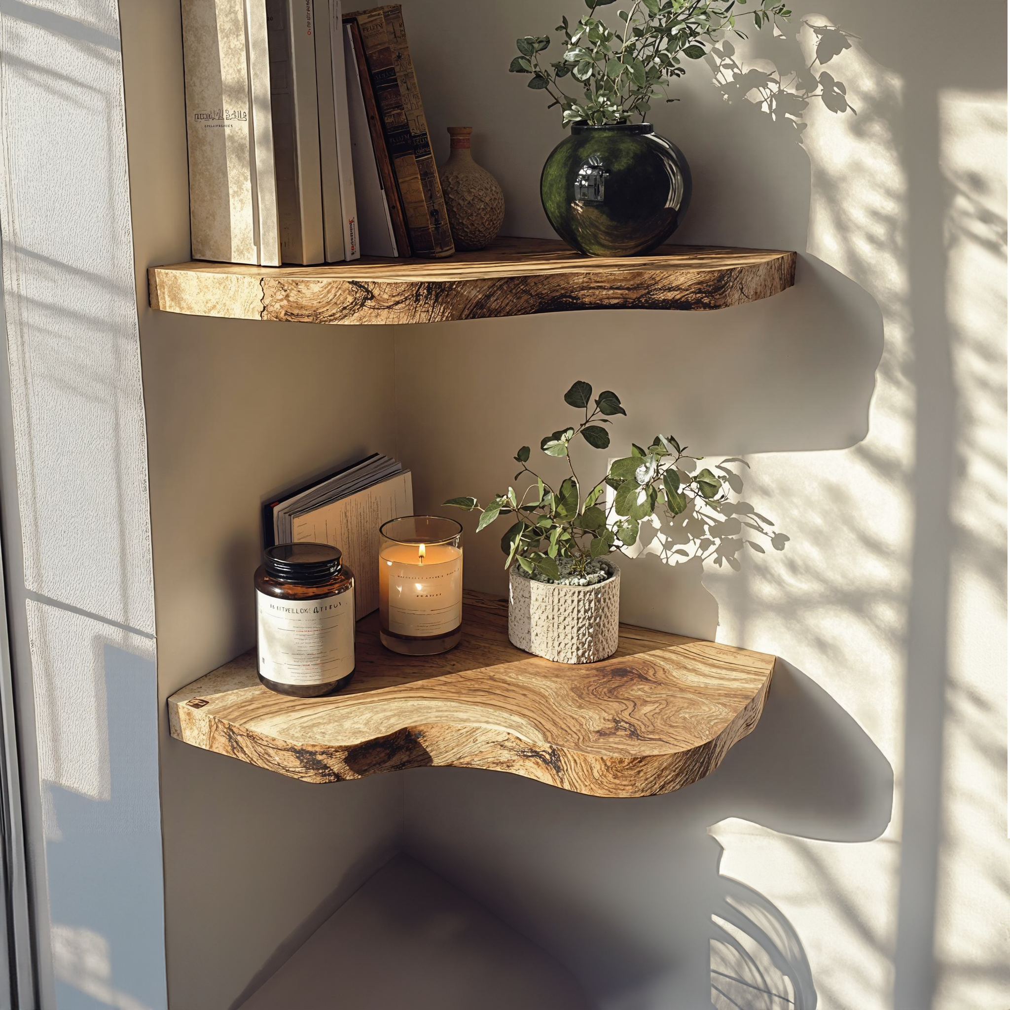 Handcraft Floating Corner Shelves Wooden Shelves SILDTFL015