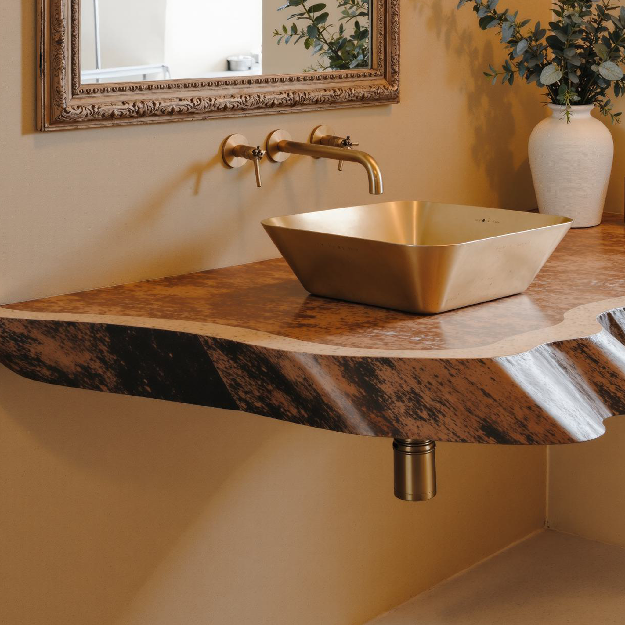 Natural Wood Bathroom Floating Shelf SILDTBRV093