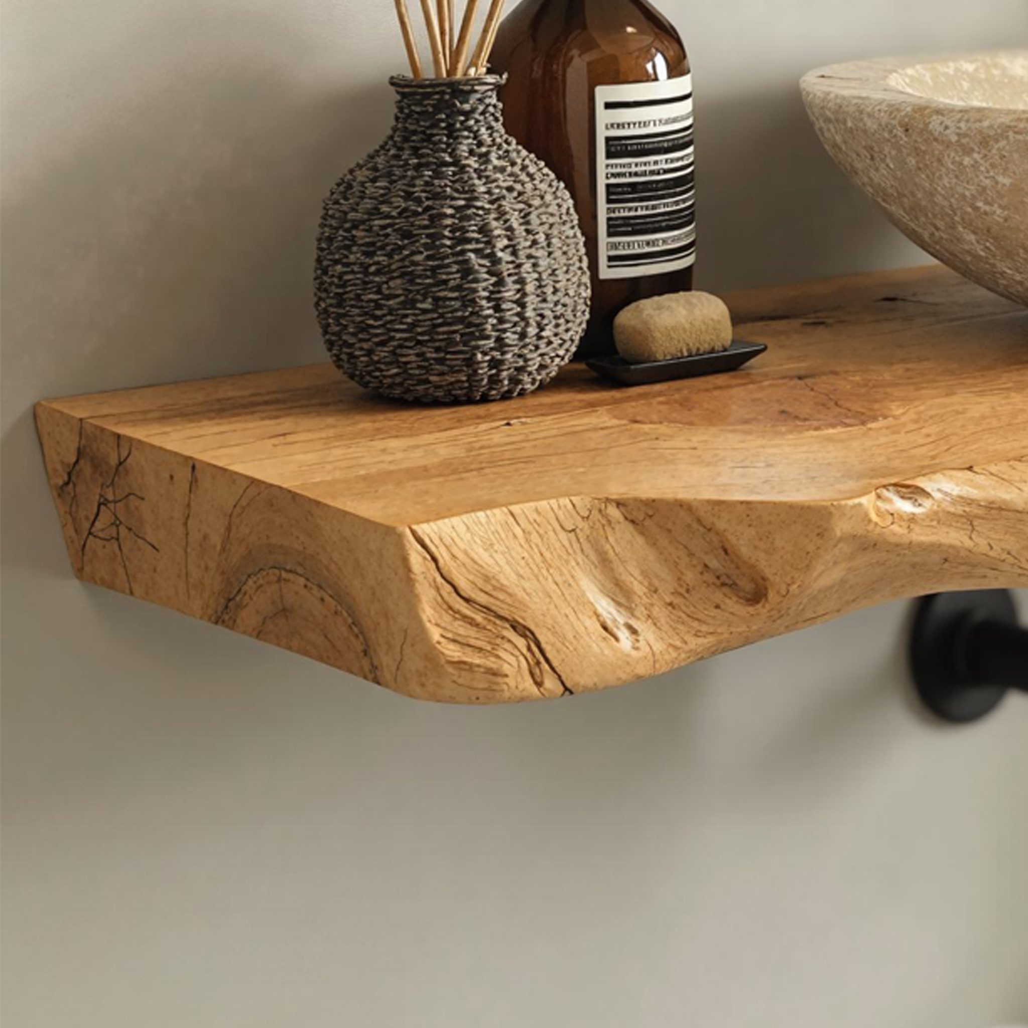 Floating Wood Bathroom Vanity Shelf SILDTBRV032