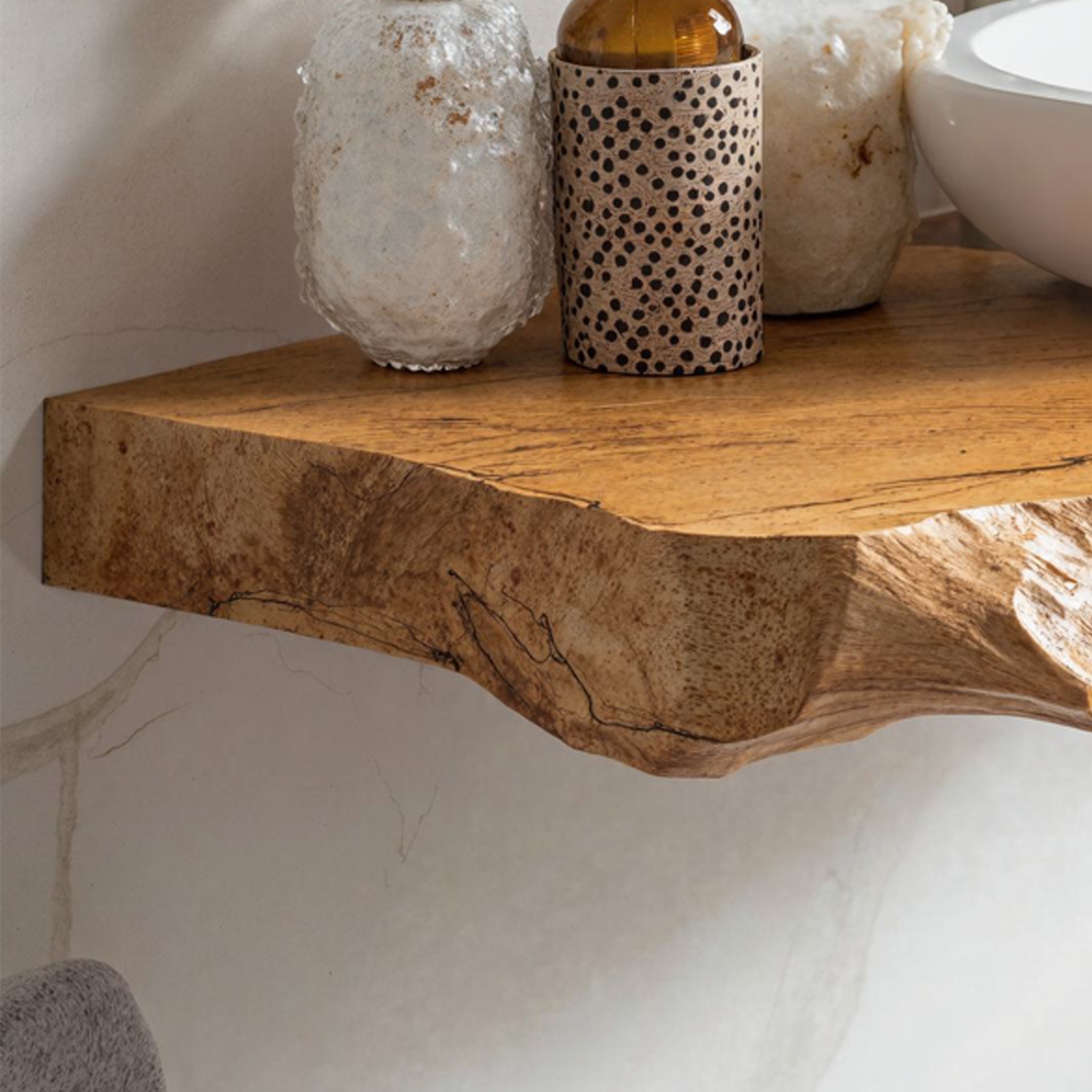 Rustic Floating Bathroom Vanity Shelf SILDTBRV043