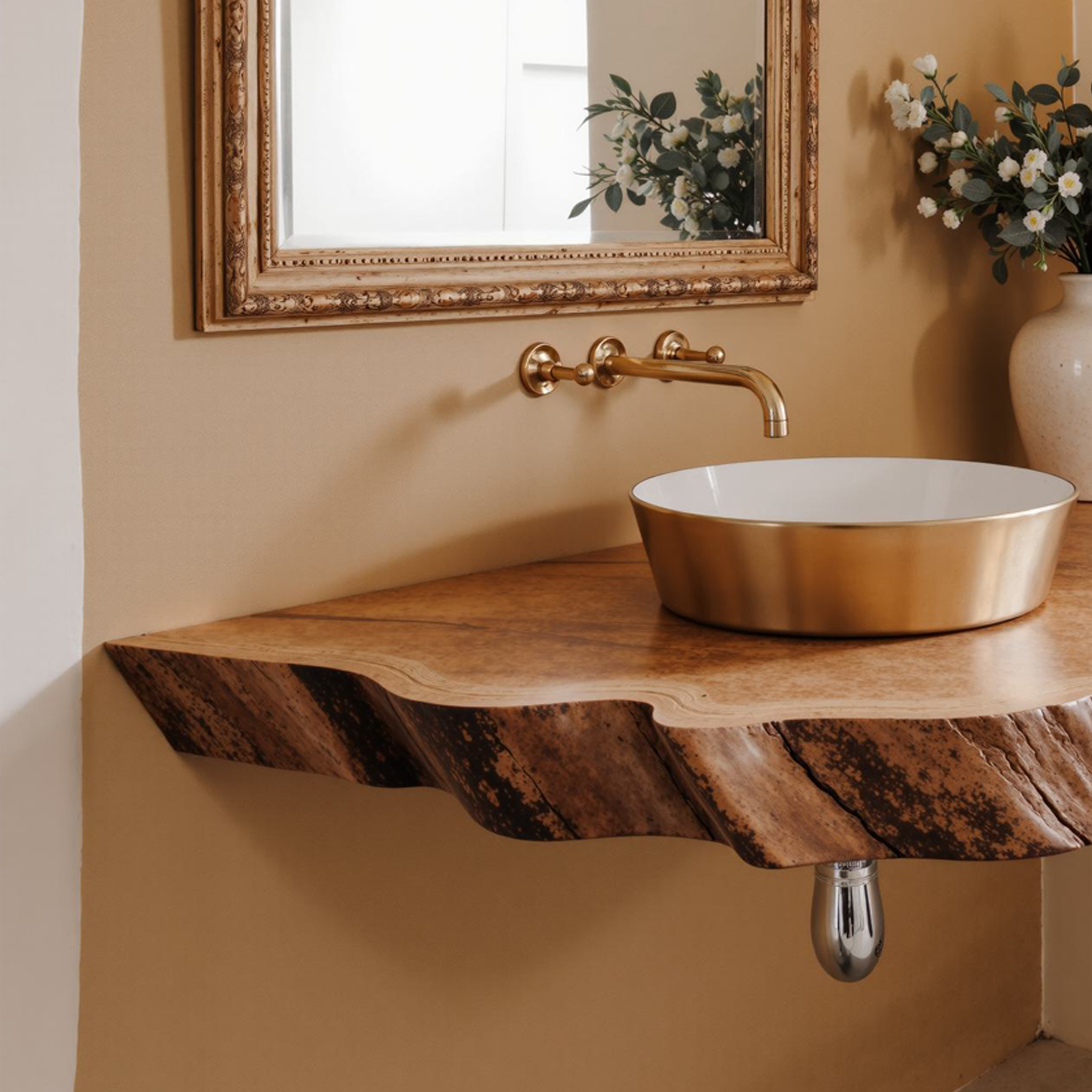 Rustic Floating Bathroom Vanity Shelf SILDTBRV092