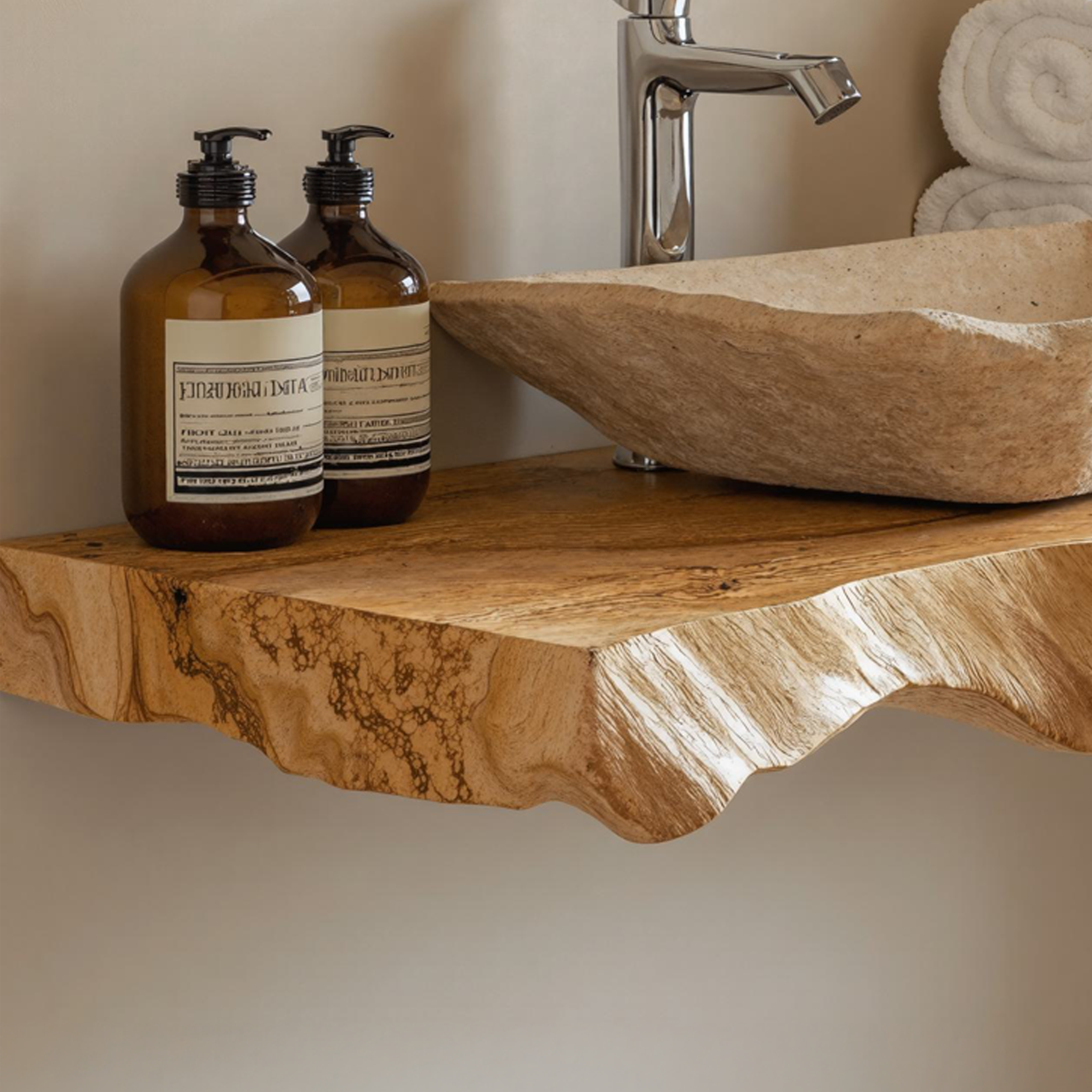 Handcrafted Counter Bathroom Sink Shelf SILDTBRV044